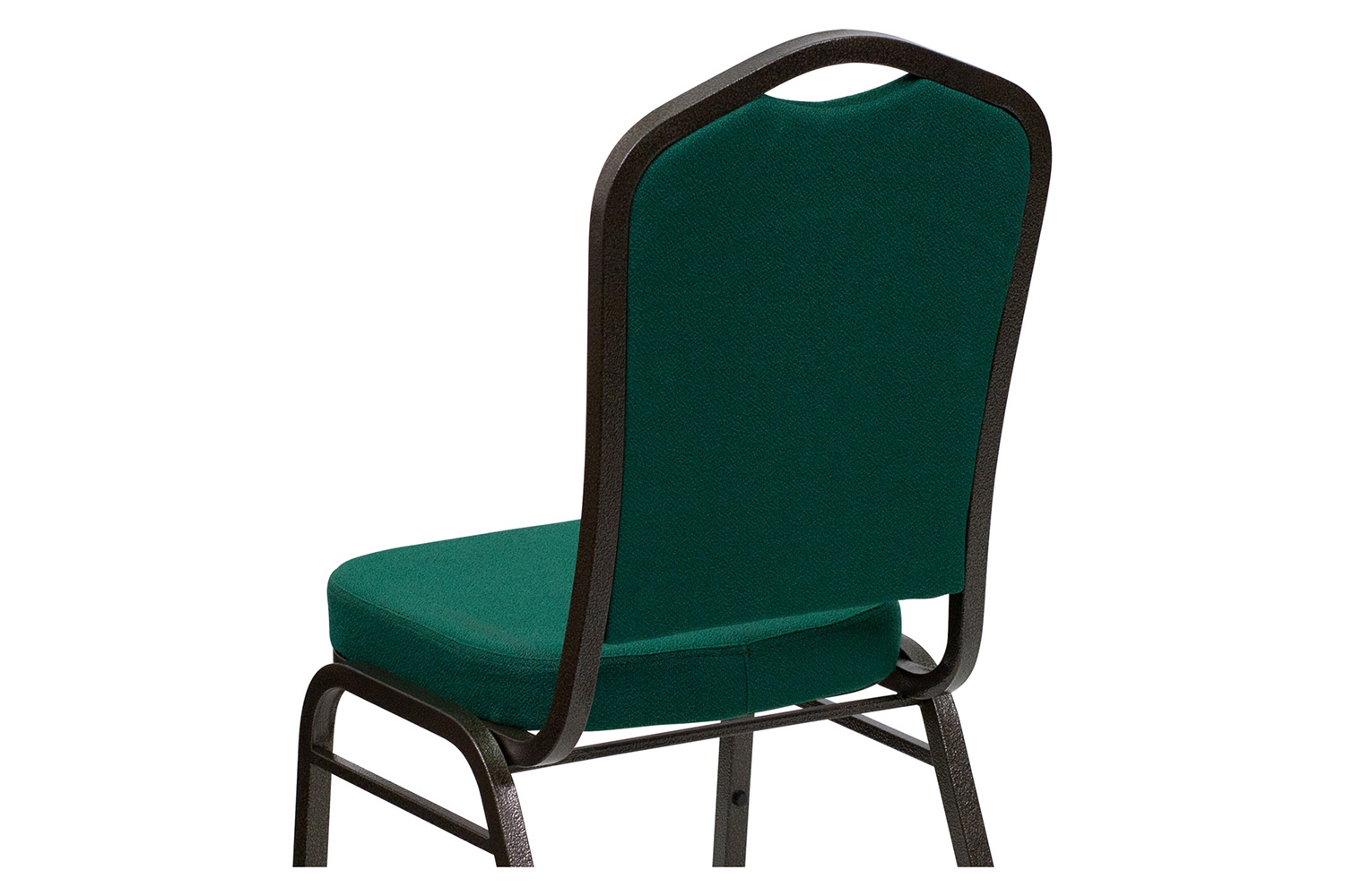 BLNK™ HERCULES Series Fabric Crown Back Stacking Banquet Chair with Gold Vein Frame - Green