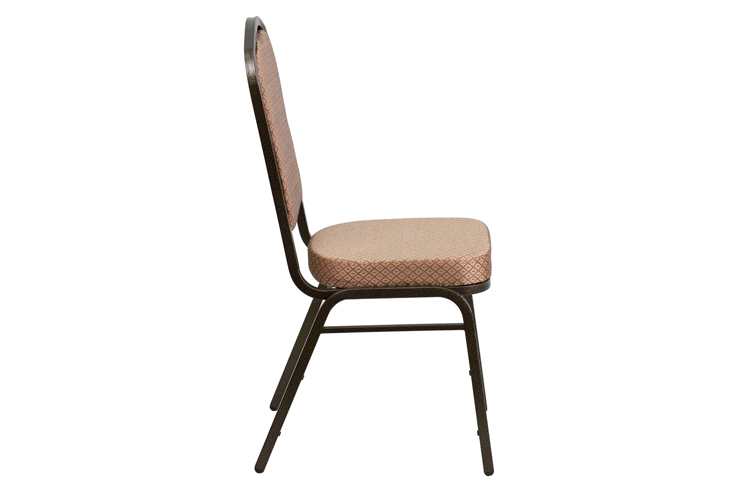 BLNK™ HERCULES Series Fabric Crown Back Stacking Banquet Chair with Gold Vein Frame - Gold Diamond Patterned