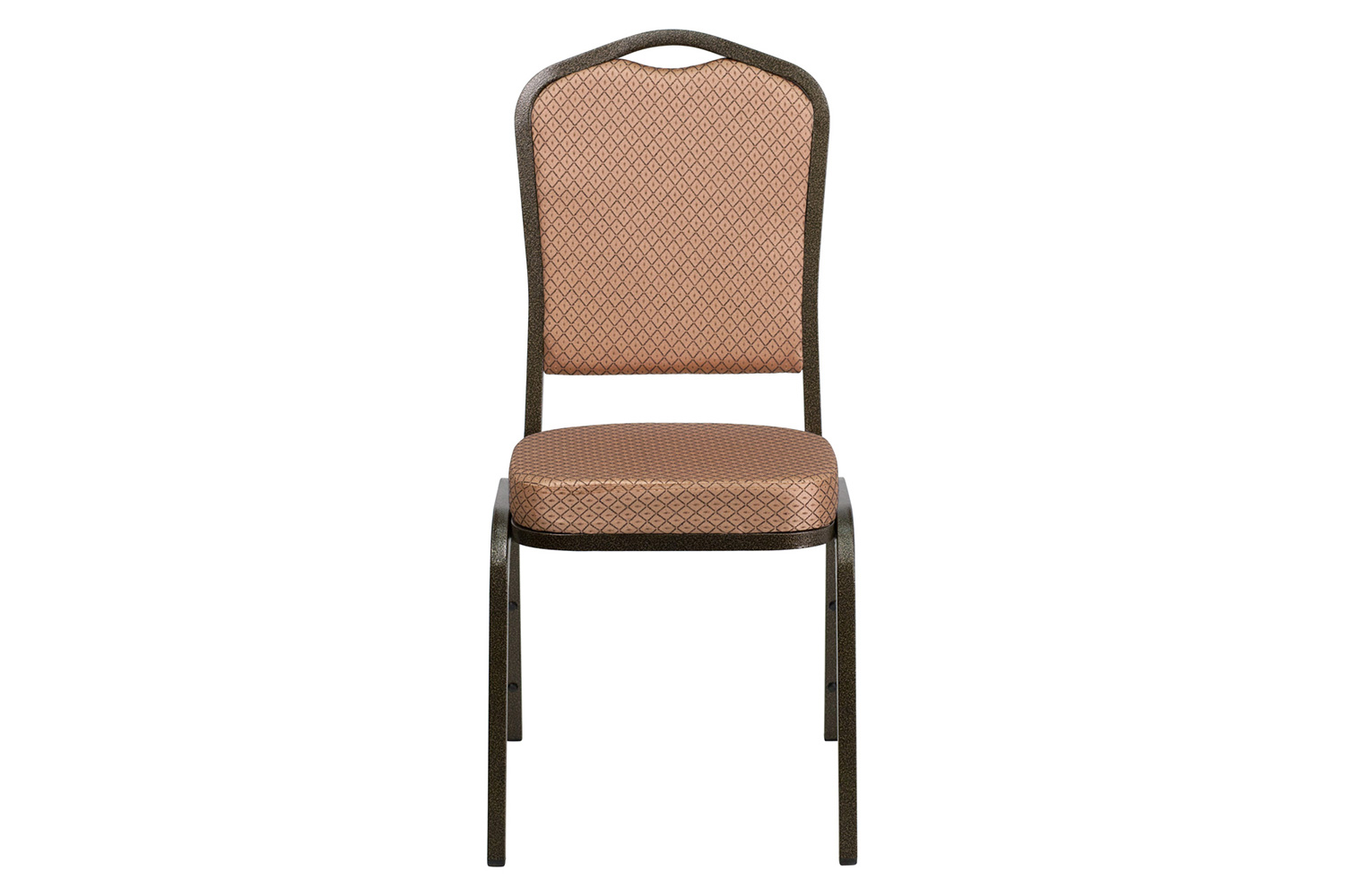 BLNK™ HERCULES Series Fabric Crown Back Stacking Banquet Chair with Gold Vein Frame - Gold Diamond Patterned