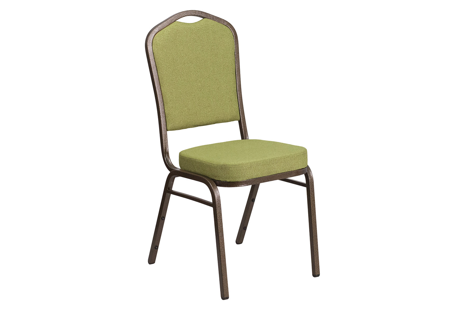 BLNK™ HERCULES Series Fabric Crown Back Stacking Banquet Chair with Gold Vein Frame - Moss