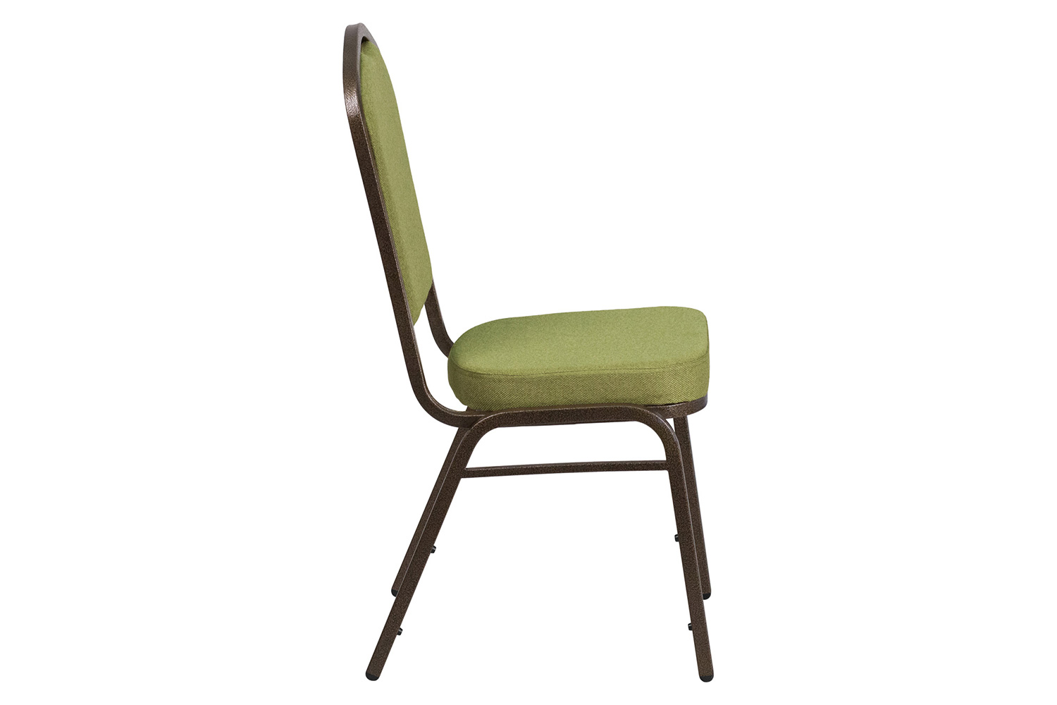 BLNK™ HERCULES Series Fabric Crown Back Stacking Banquet Chair with Gold Vein Frame - Moss