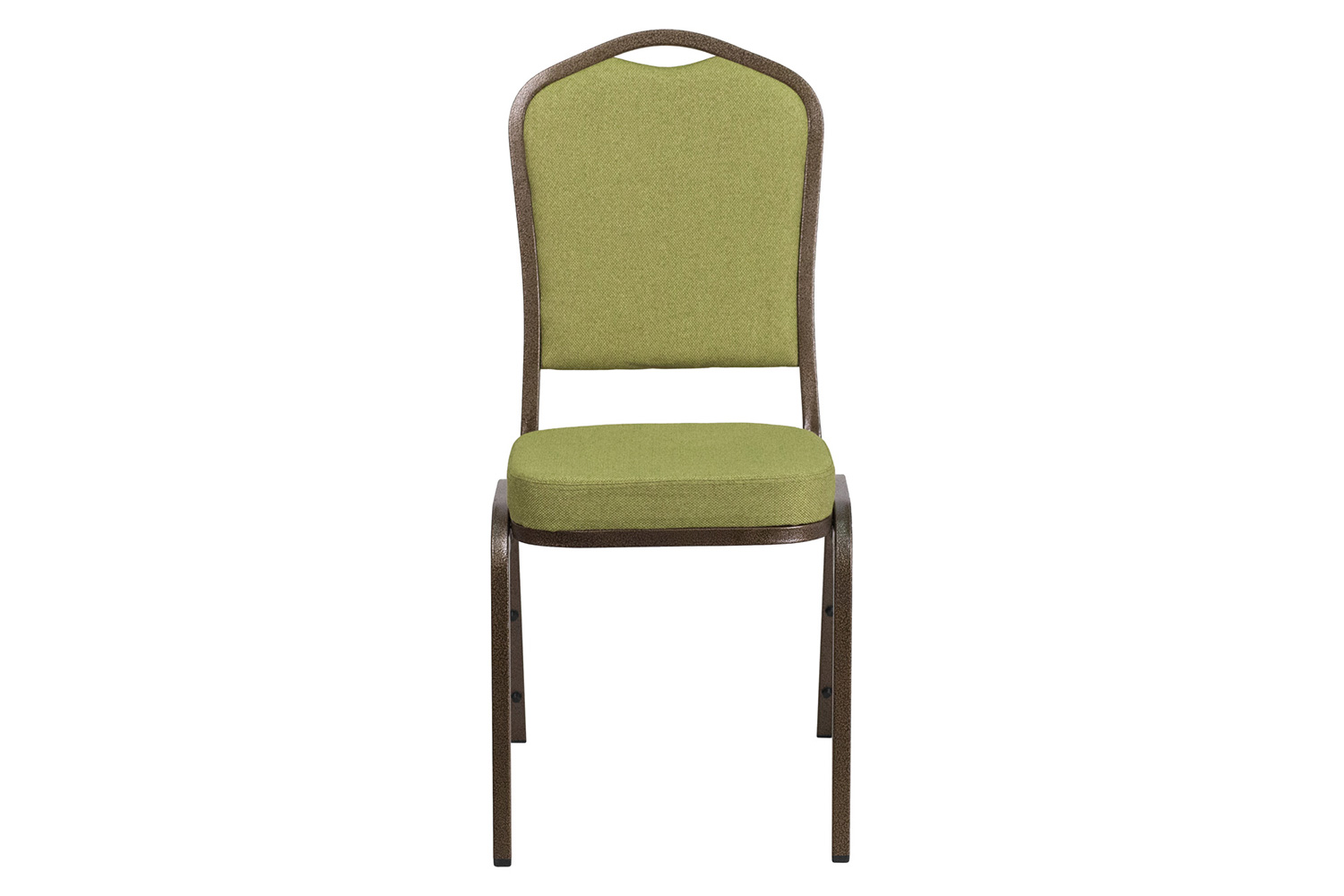 BLNK™ HERCULES Series Fabric Crown Back Stacking Banquet Chair with Gold Vein Frame - Moss