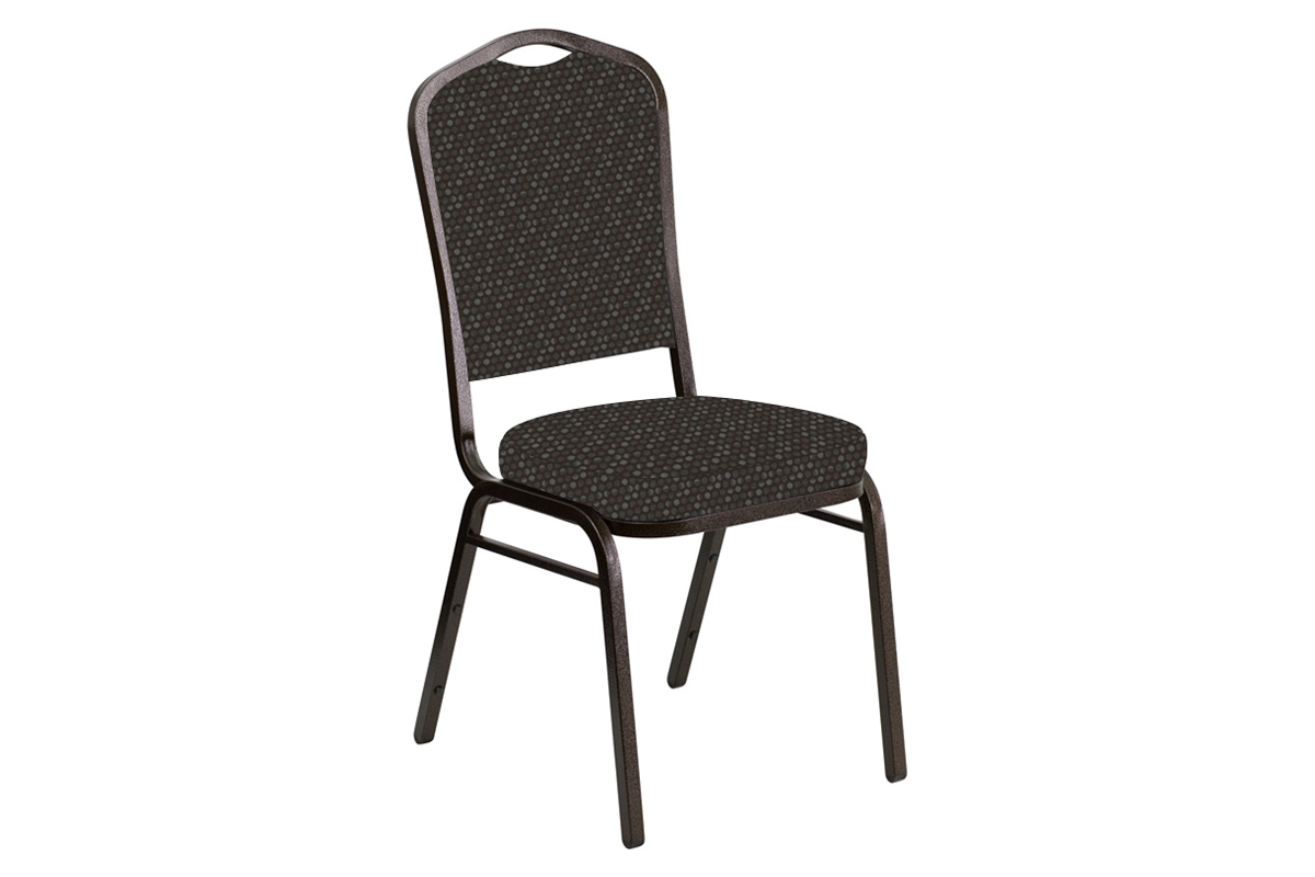 BLNK Crown Back Banquet Chair in Optik with Gold Vein Frame