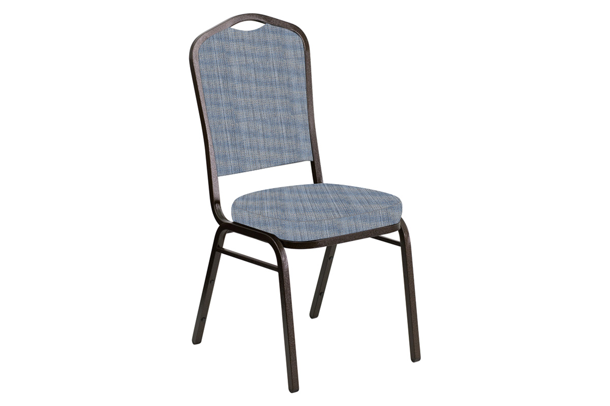 BLNK Crown Back Banquet Chair in Sammie with Gold Vein Frame