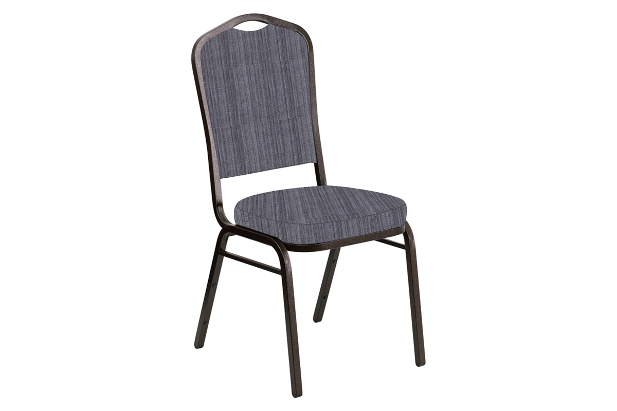 BLNK Crown Back Banquet Chair in Sammie with Gold Vein Frame