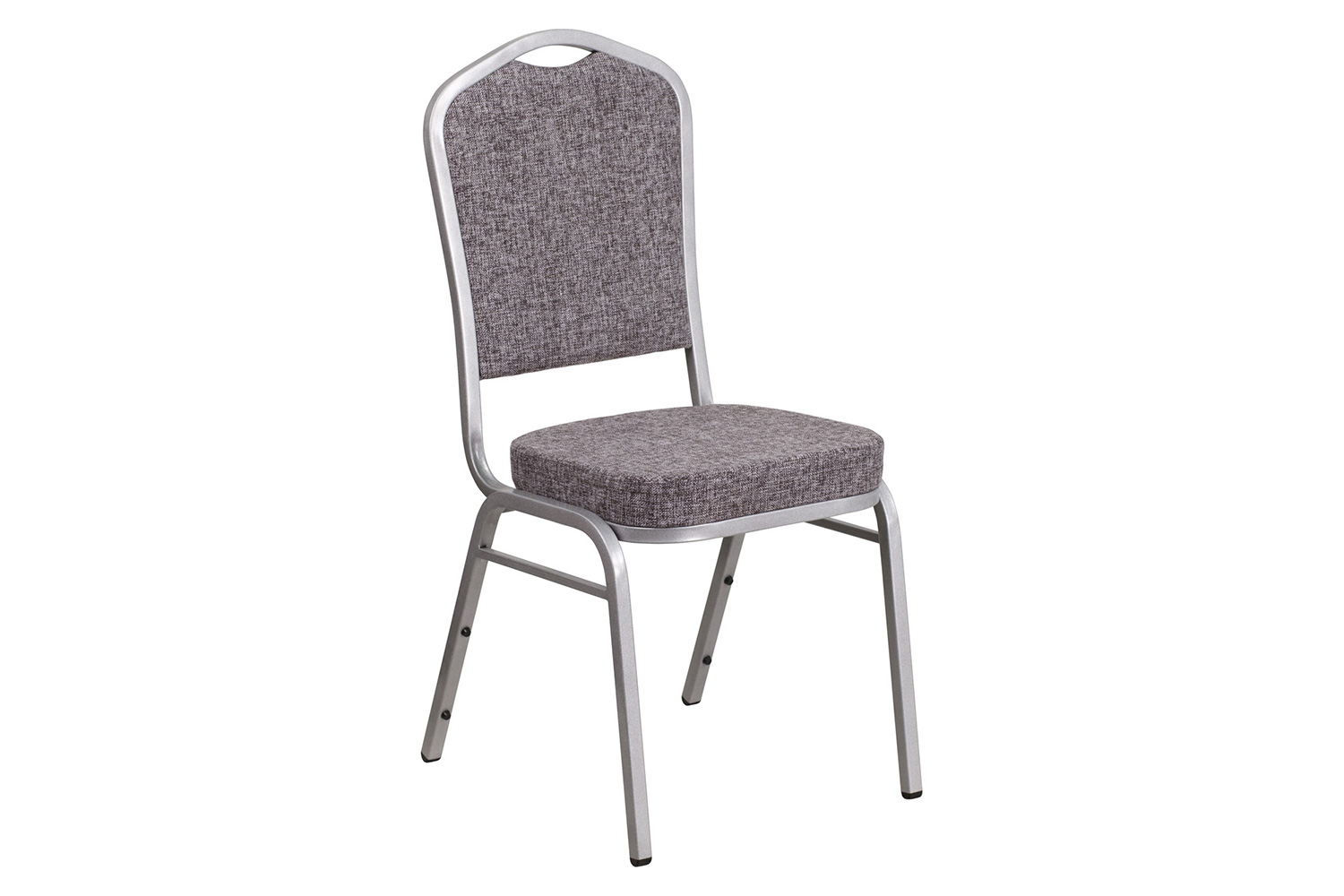 BLNK™ HERCULES Series Fabric Crown Back Stacking Banquet Chair with Silver Frame - Herringbone