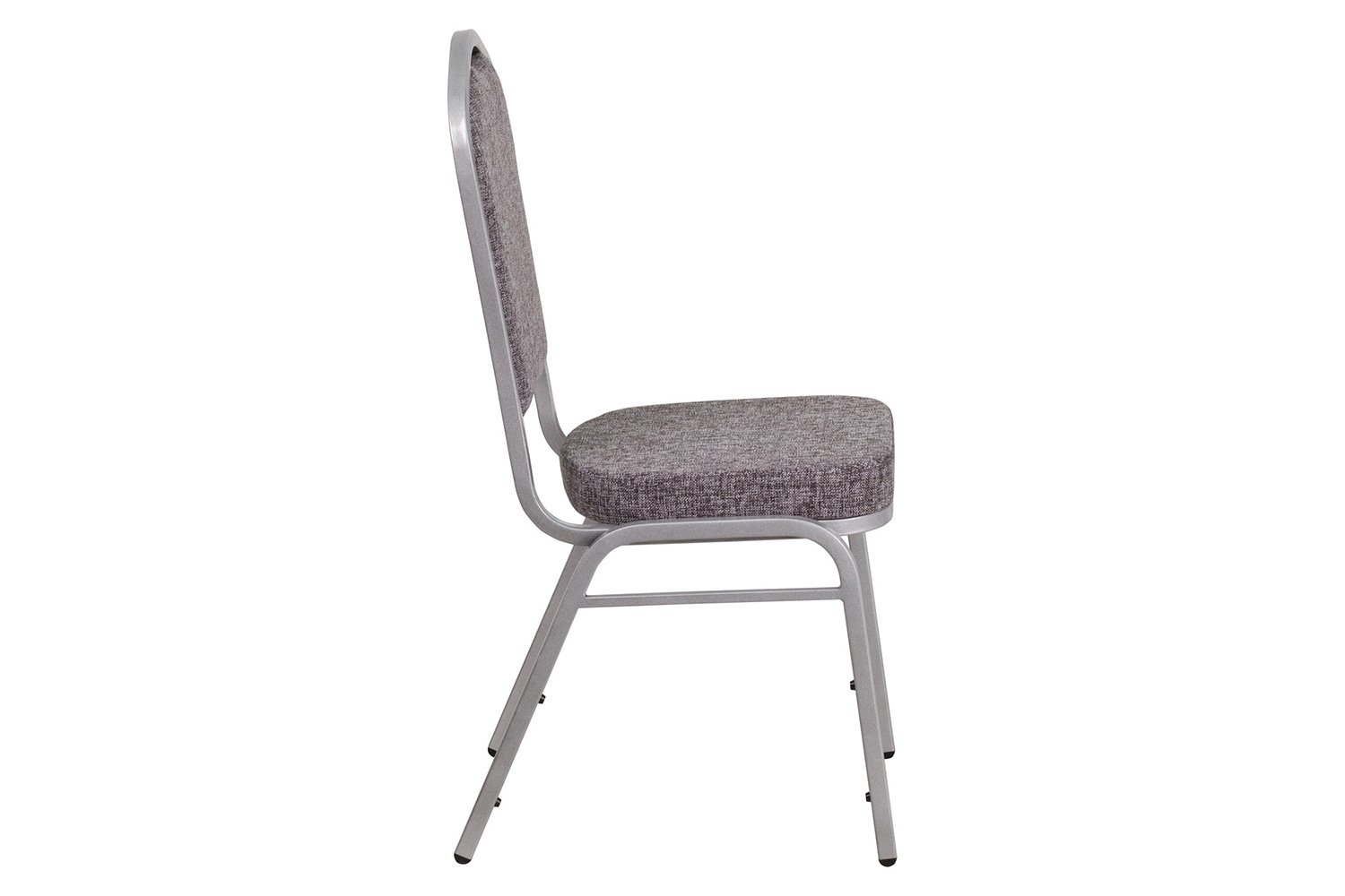 BLNK™ HERCULES Series Fabric Crown Back Stacking Banquet Chair with Silver Frame - Herringbone