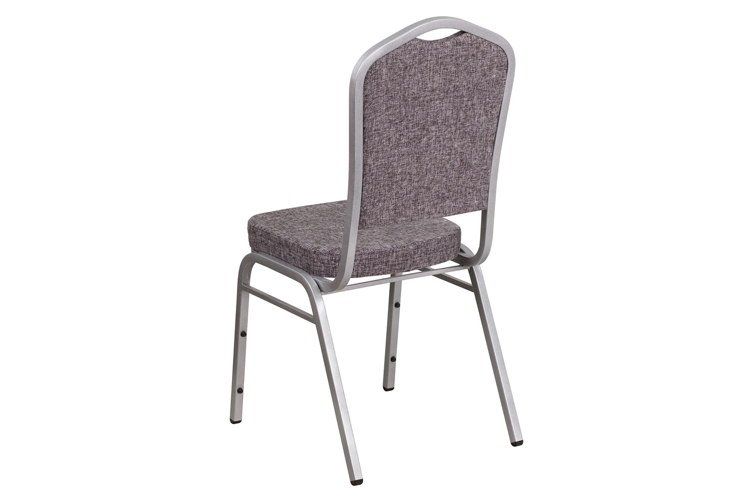 BLNK™ HERCULES Series Fabric Crown Back Stacking Banquet Chair with Silver Frame - Herringbone