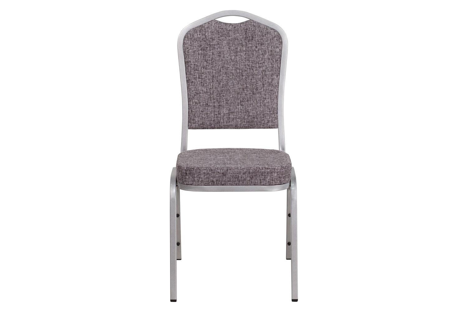 BLNK™ HERCULES Series Fabric Crown Back Stacking Banquet Chair with Silver Frame - Herringbone