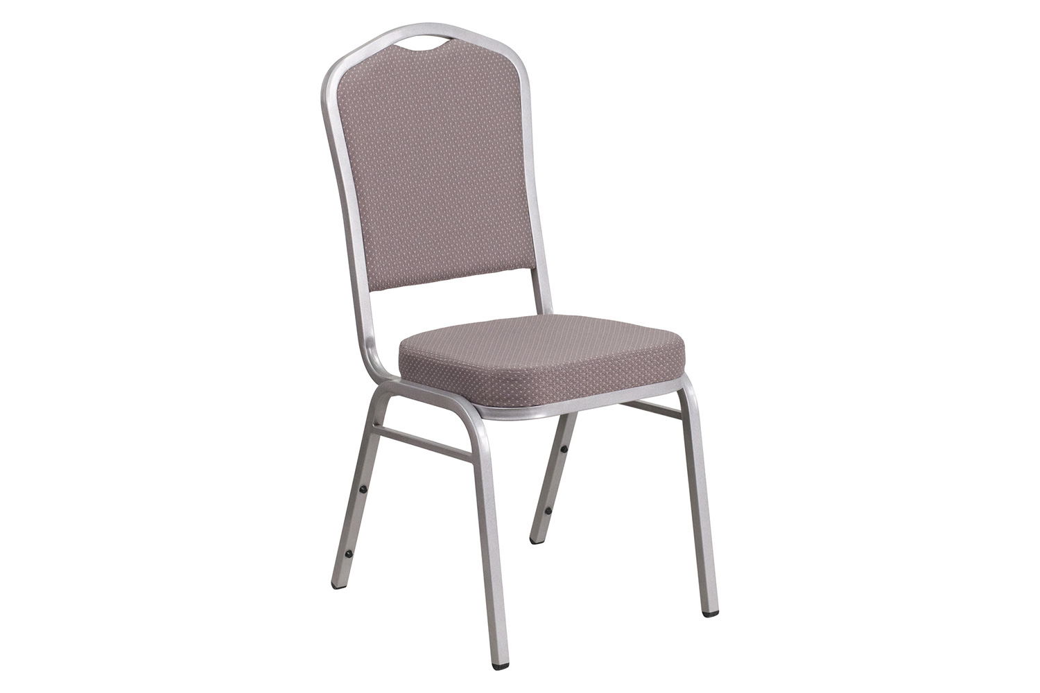 BLNK™ HERCULES Series Fabric Crown Back Stacking Banquet Chair with Silver Frame - Gray