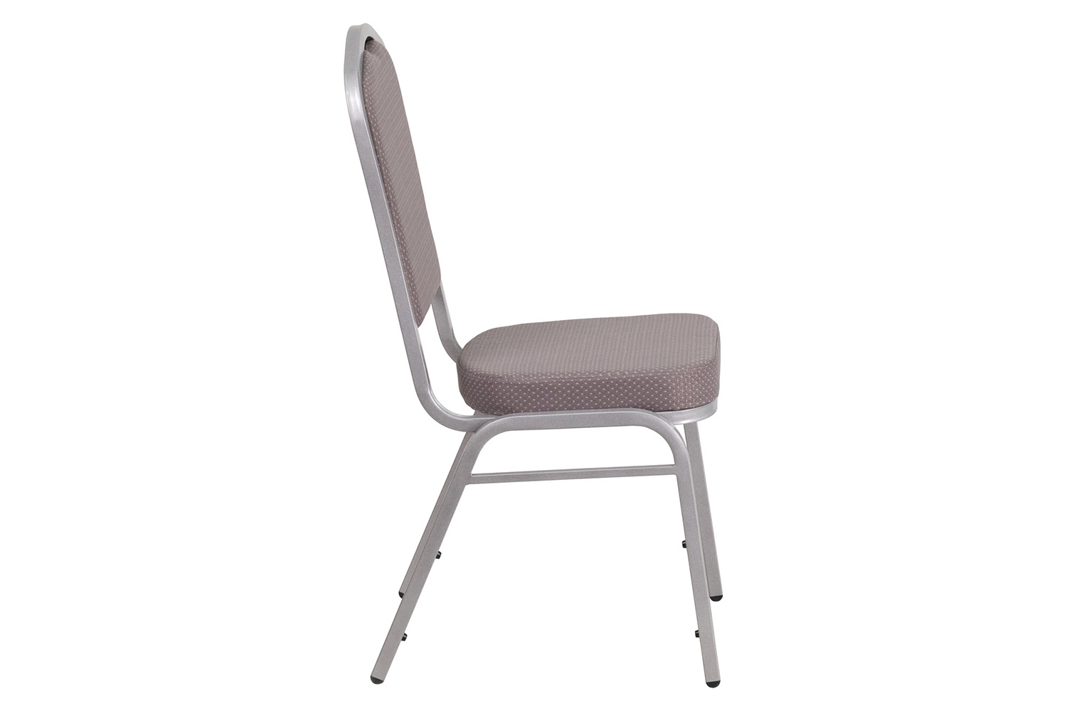 BLNK™ HERCULES Series Fabric Crown Back Stacking Banquet Chair with Silver Frame - Gray