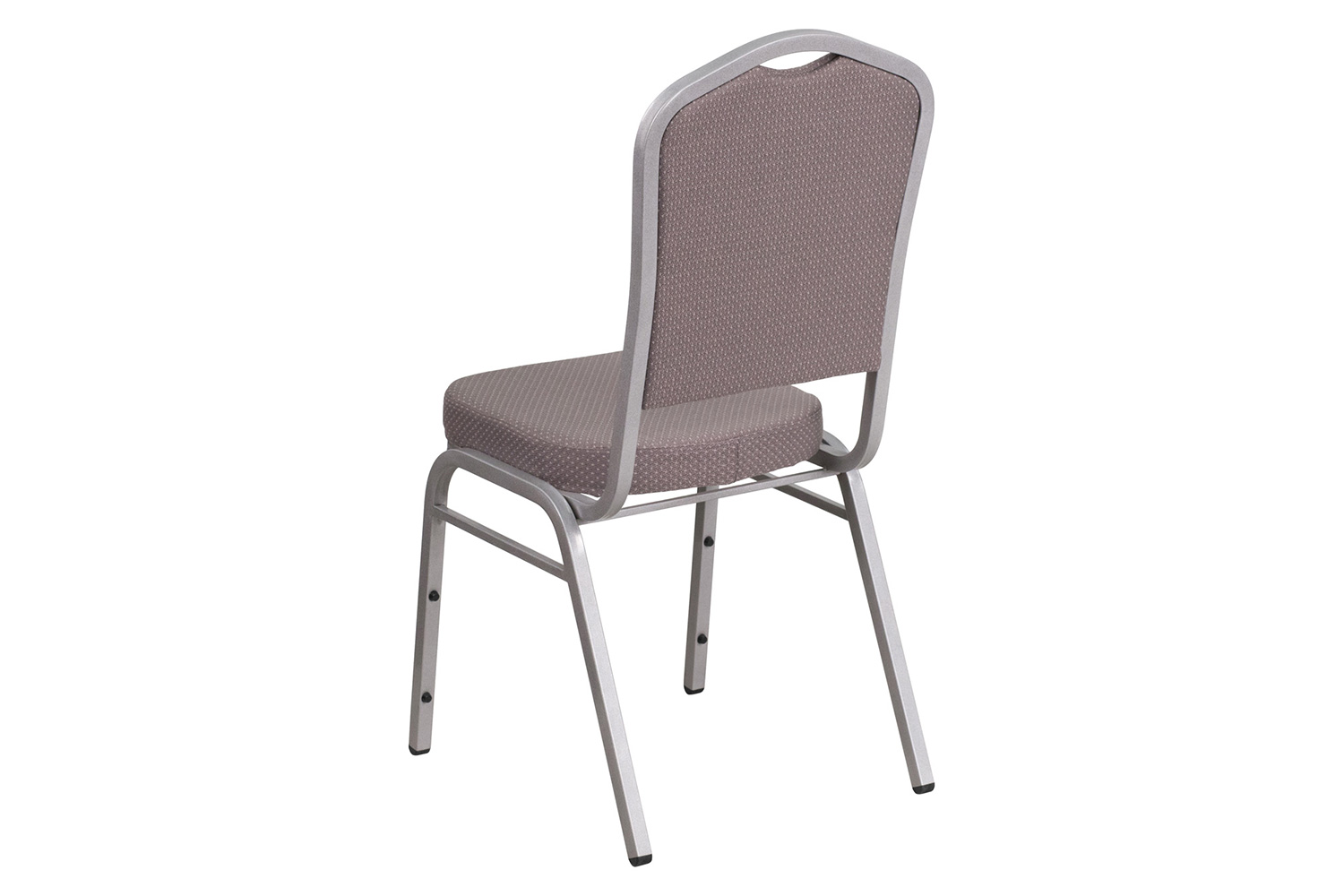 BLNK™ HERCULES Series Fabric Crown Back Stacking Banquet Chair with Silver Frame - Gray