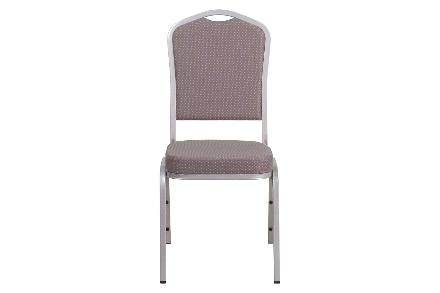 BLNK™ HERCULES Series Fabric Crown Back Stacking Banquet Chair with Silver Frame - Gray