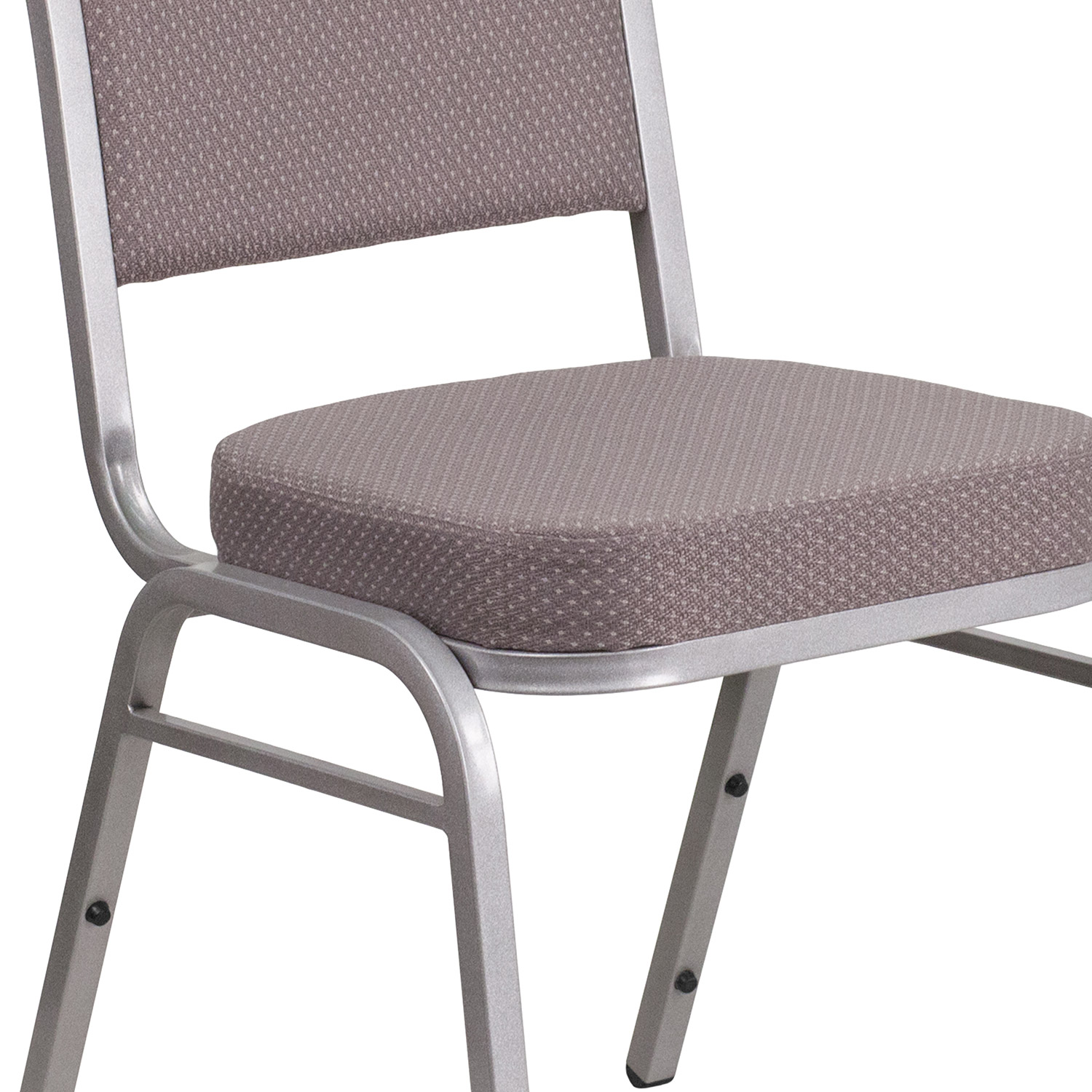 BLNK™ HERCULES Series Fabric Crown Back Stacking Banquet Chair with Silver Frame - Gray