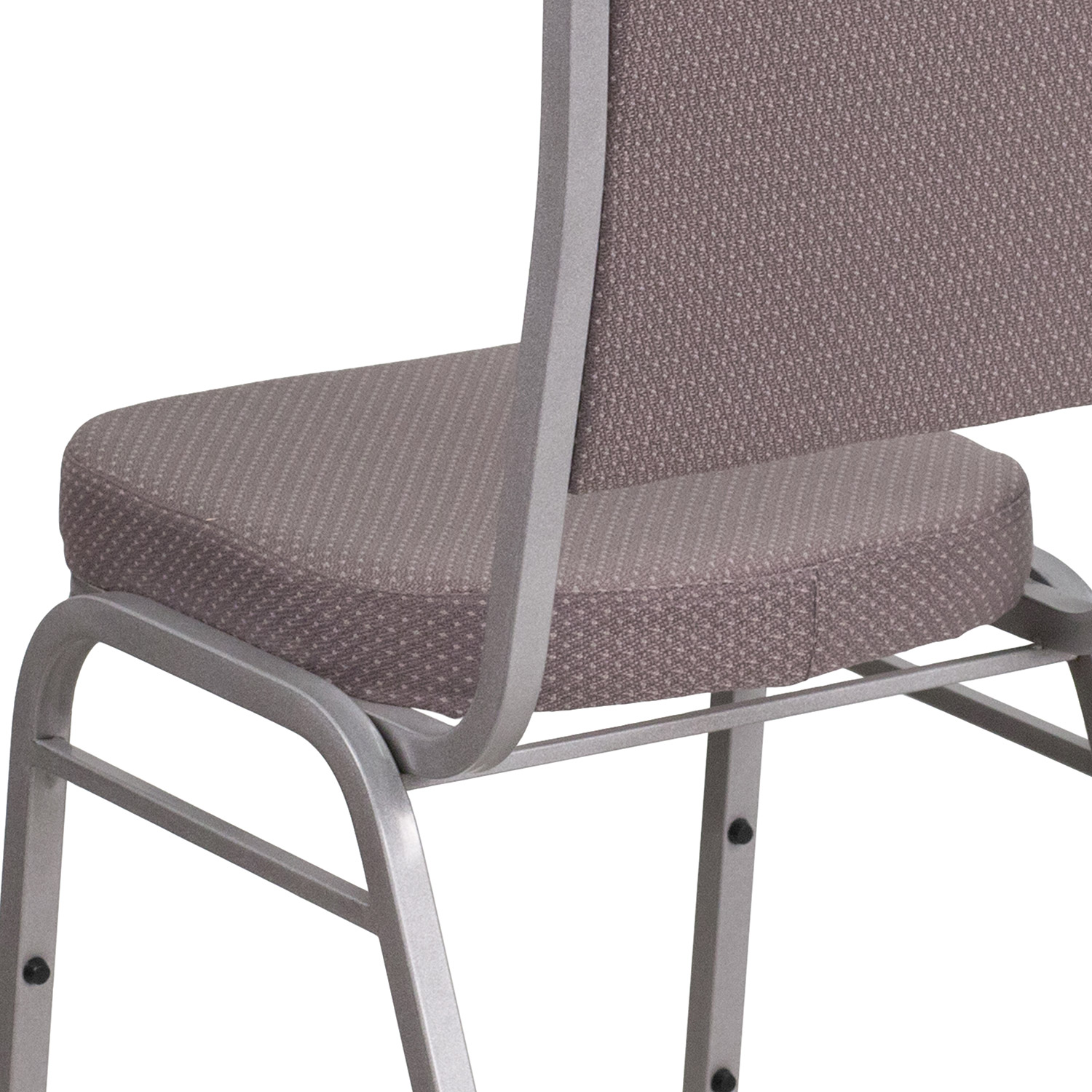 BLNK™ HERCULES Series Fabric Crown Back Stacking Banquet Chair with Silver Frame - Gray