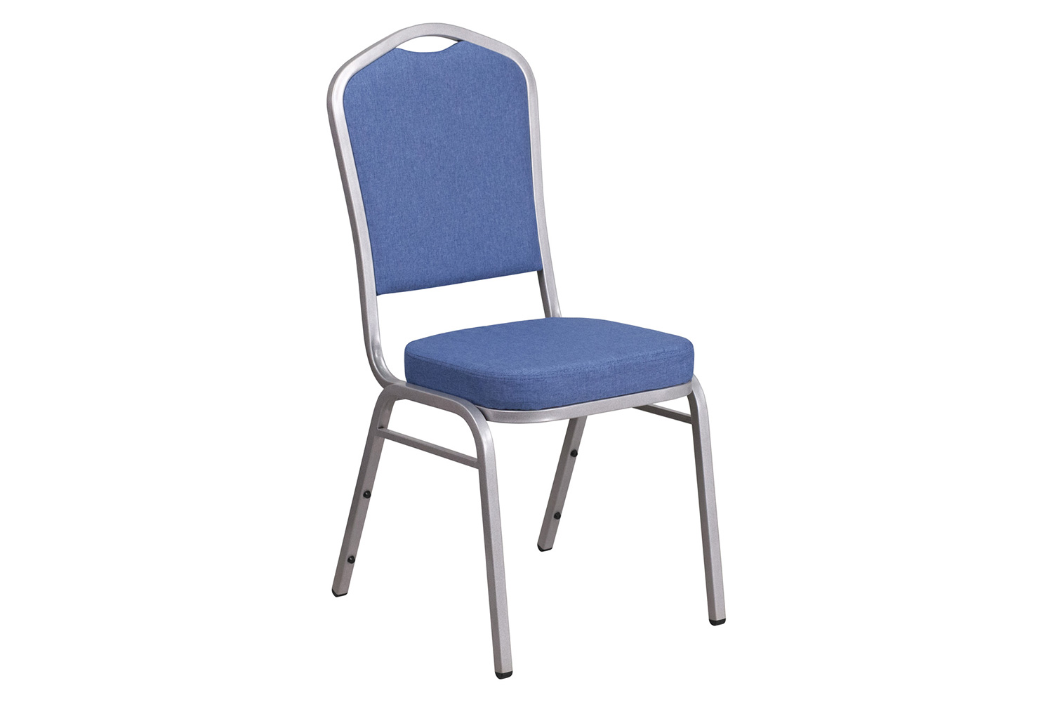 BLNK™ HERCULES Series Fabric Crown Back Stacking Banquet Chair with Silver Frame - Blue