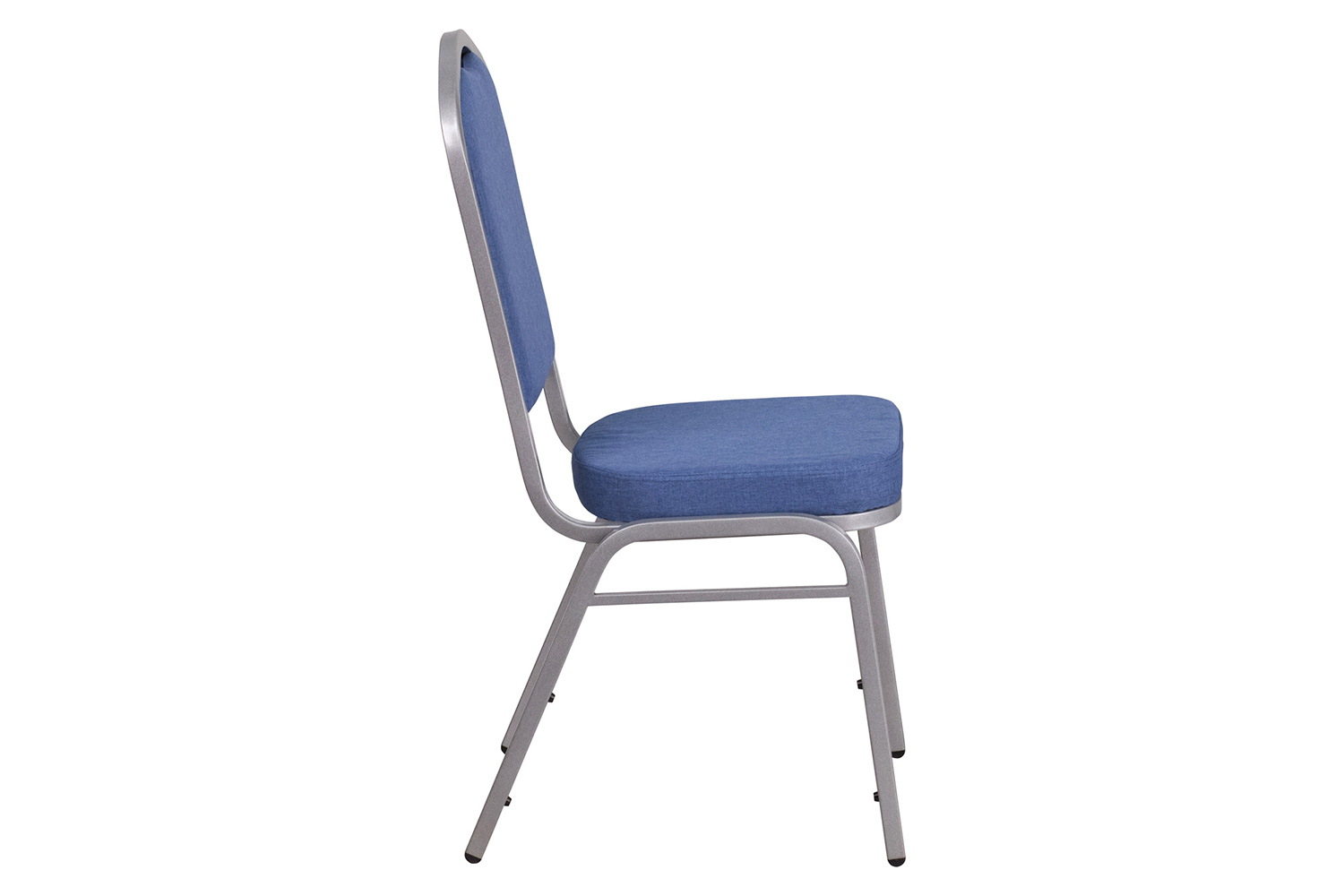 BLNK™ HERCULES Series Fabric Crown Back Stacking Banquet Chair with Silver Frame - Blue