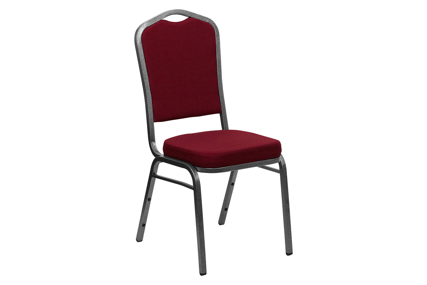 BLNK™ HERCULES Series Fabric Crown Back Stacking Banquet Chair with Silver Vein Frame - Burgundy