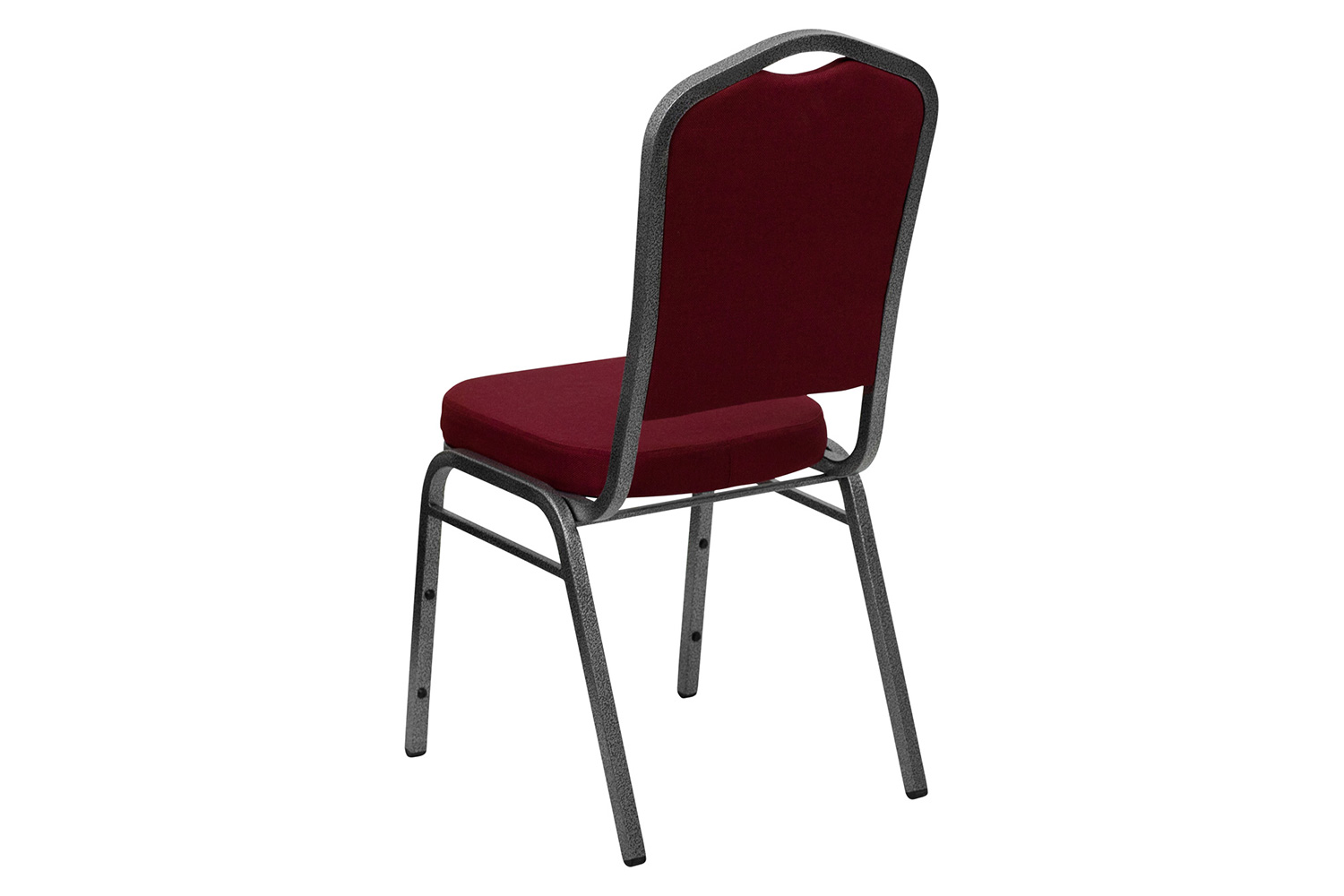 BLNK™ HERCULES Series Fabric Crown Back Stacking Banquet Chair with Silver Vein Frame - Burgundy