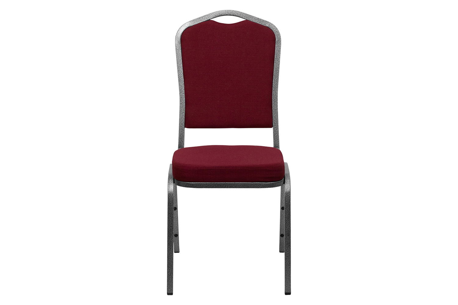 BLNK™ HERCULES Series Fabric Crown Back Stacking Banquet Chair with Silver Vein Frame - Burgundy