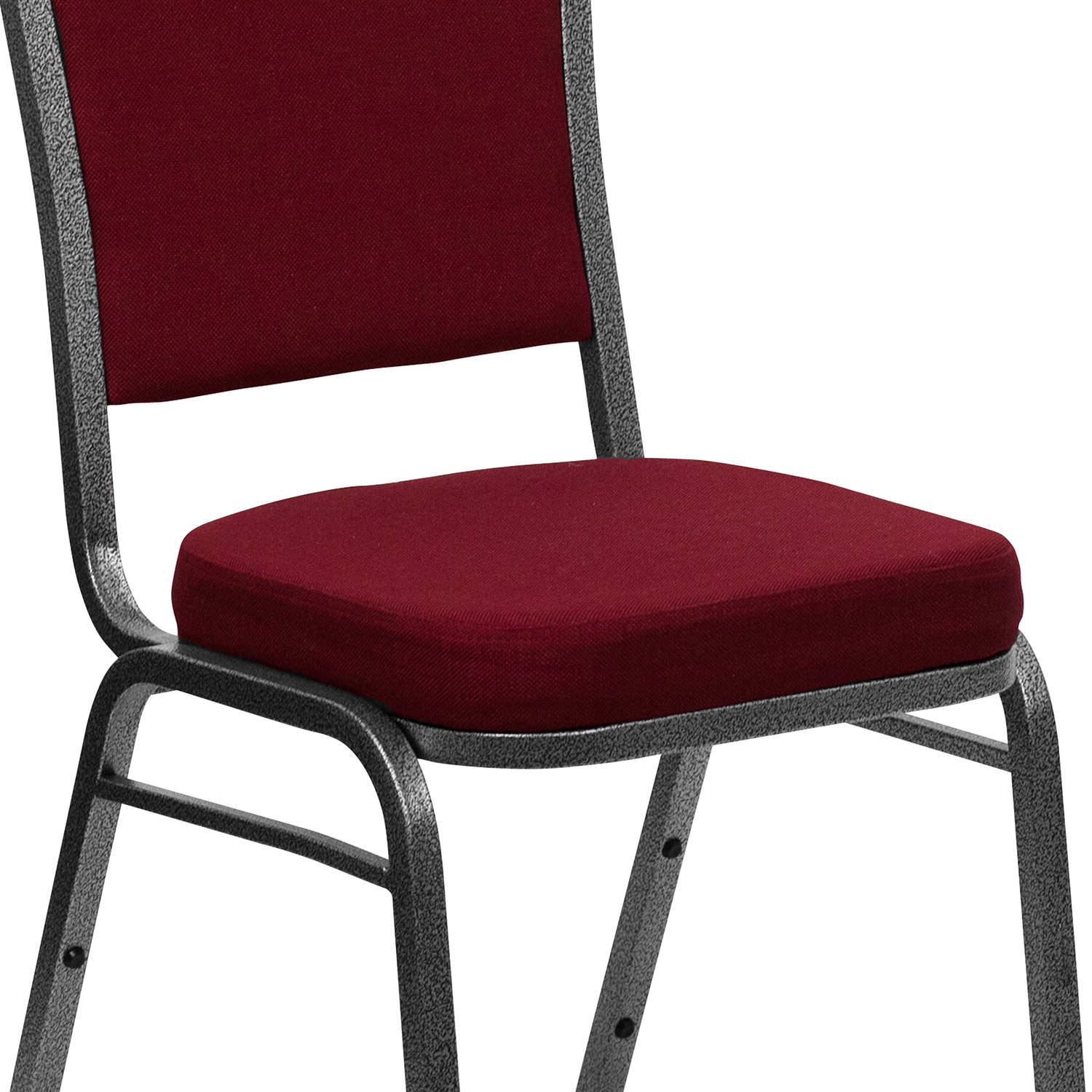 BLNK™ HERCULES Series Fabric Crown Back Stacking Banquet Chair with Silver Vein Frame - Burgundy