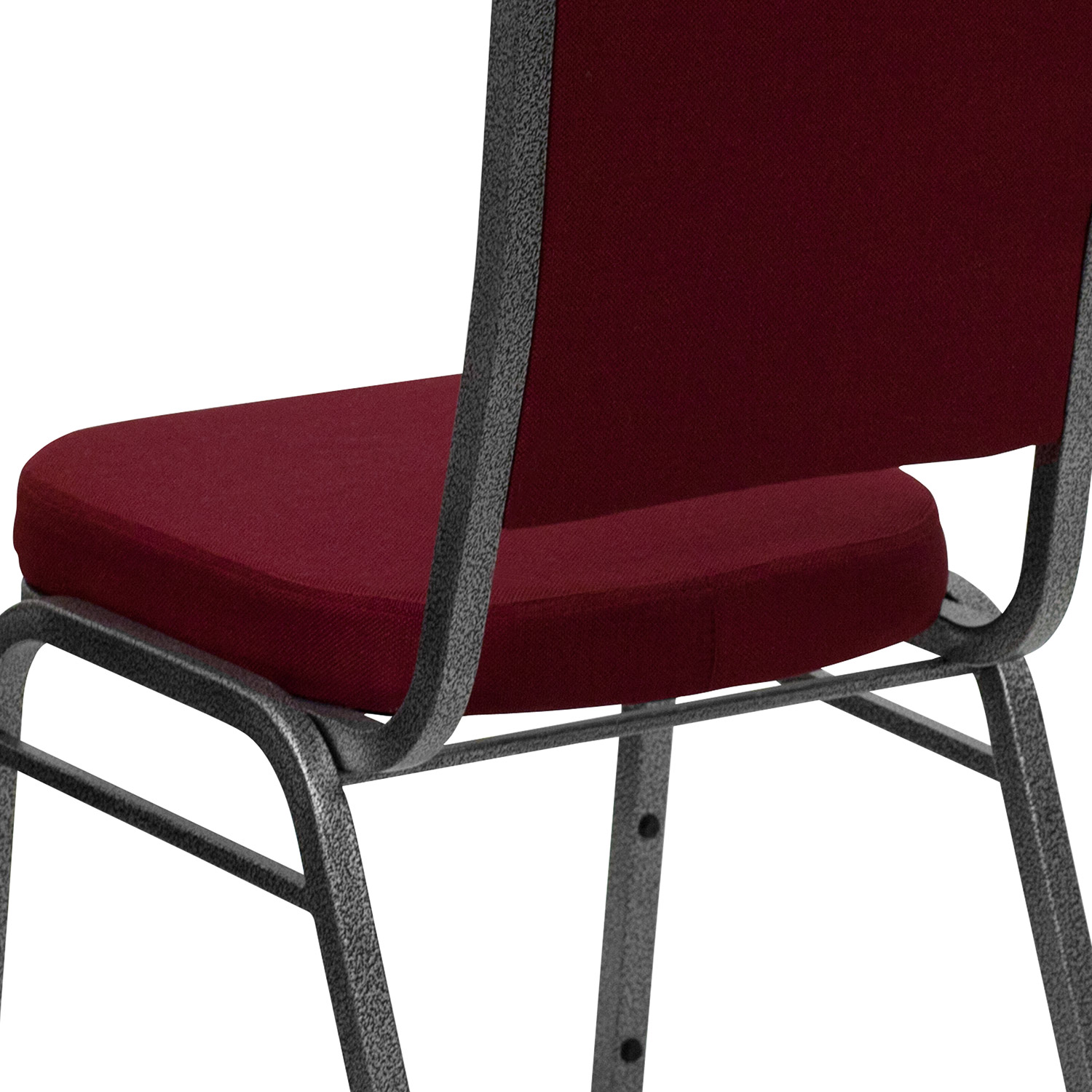 BLNK™ HERCULES Series Fabric Crown Back Stacking Banquet Chair with Silver Vein Frame - Burgundy