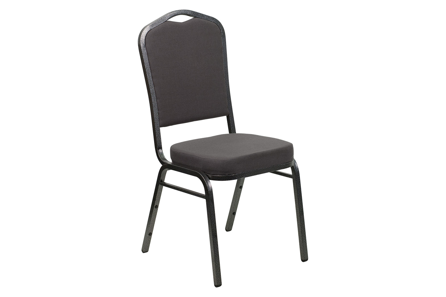 BLNK™ HERCULES Series Fabric Crown Back Stacking Banquet Chair with Silver Vein Frame - Gray