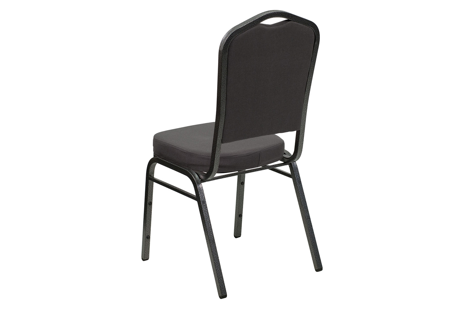 BLNK™ HERCULES Series Fabric Crown Back Stacking Banquet Chair with Silver Vein Frame - Gray