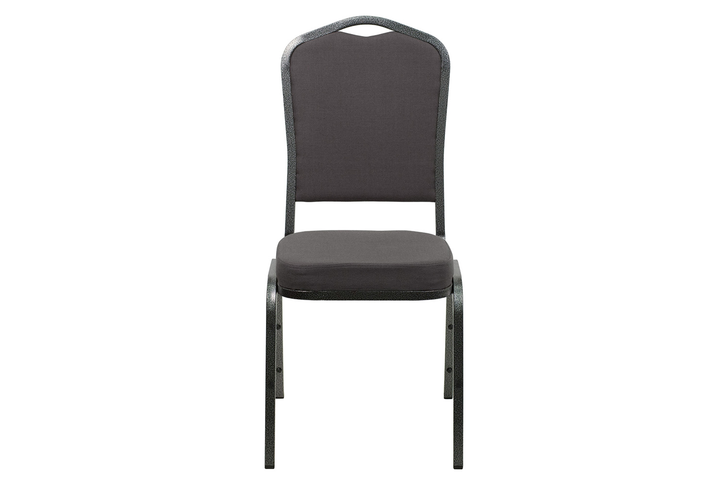 BLNK™ HERCULES Series Fabric Crown Back Stacking Banquet Chair with Silver Vein Frame - Gray