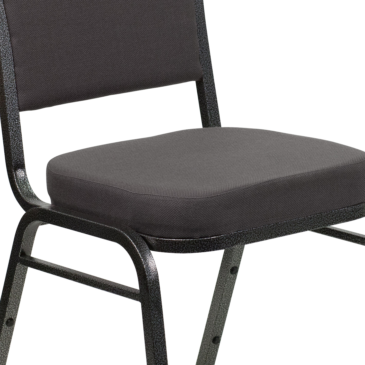 BLNK™ HERCULES Series Fabric Crown Back Stacking Banquet Chair with Silver Vein Frame - Gray