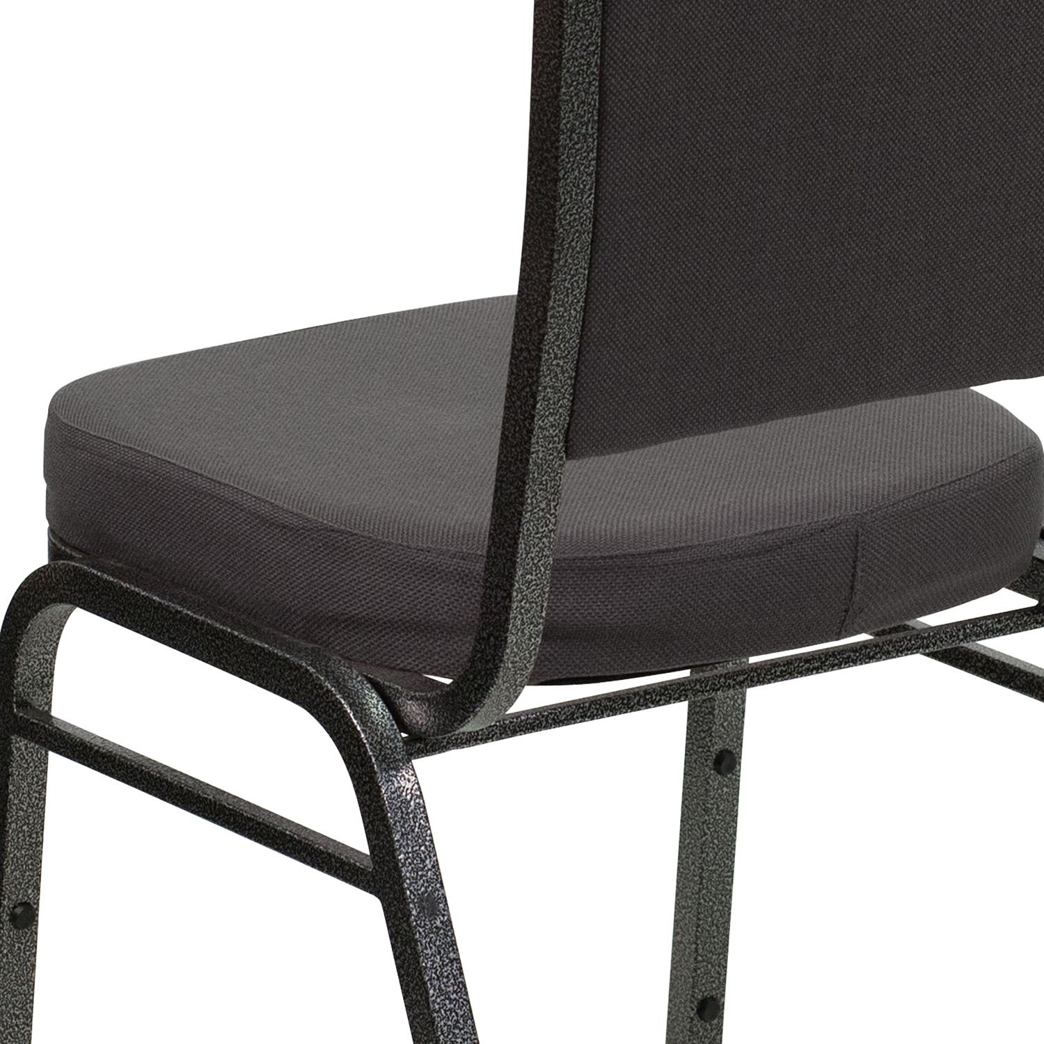 BLNK™ HERCULES Series Fabric Crown Back Stacking Banquet Chair with Silver Vein Frame - Gray