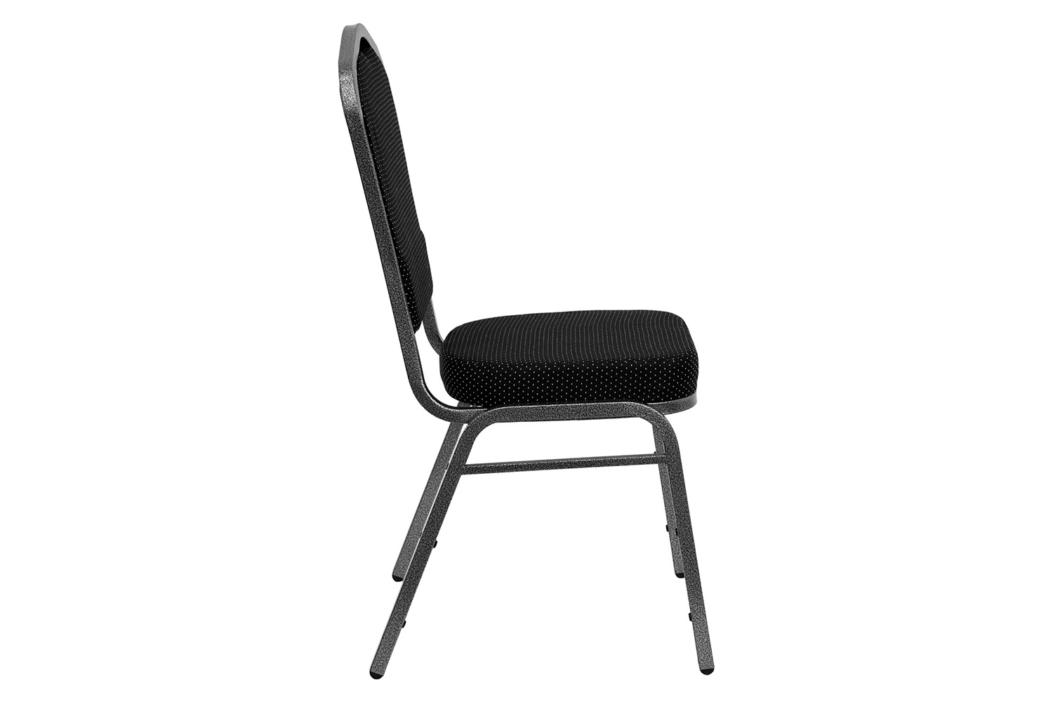 BLNK™ HERCULES Series Fabric Crown Back Stacking Banquet Chair with Silver Vein Frame - Black Dot Patterned