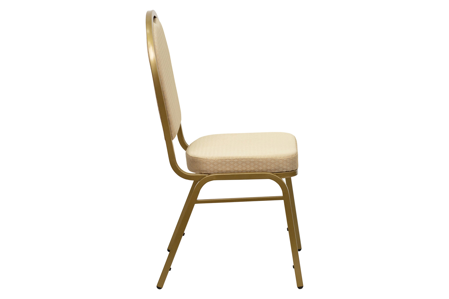 BLNK™ HERCULES Series Fabric Dome Back Stacking Banquet Chair with Gold Frame - Beige Patterned