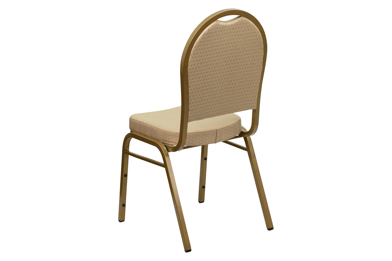 BLNK™ HERCULES Series Fabric Dome Back Stacking Banquet Chair with Gold Frame - Beige Patterned