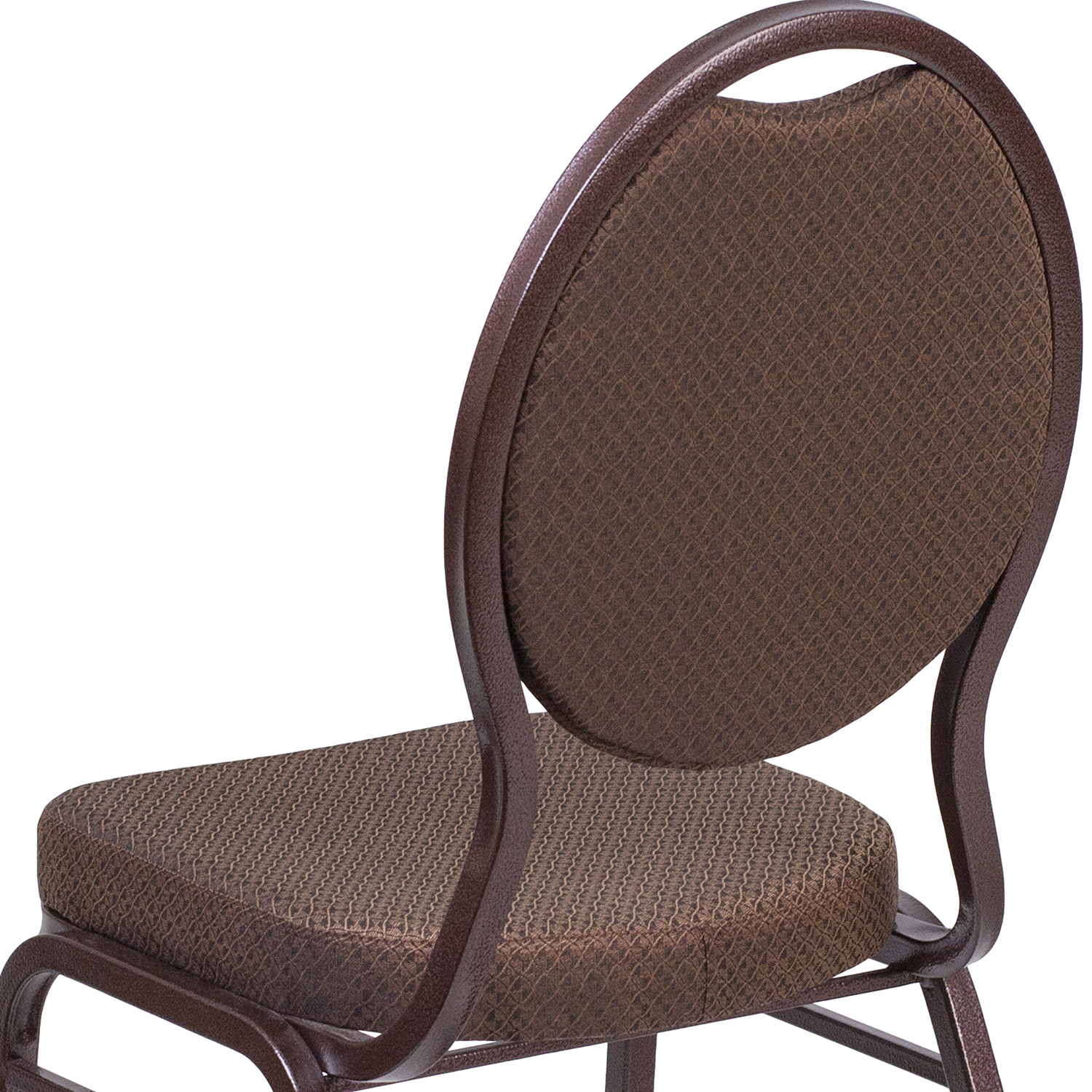 BLNK HERCULES Series Fabric Teardrop Back Stacking Banquet Chair - Brown