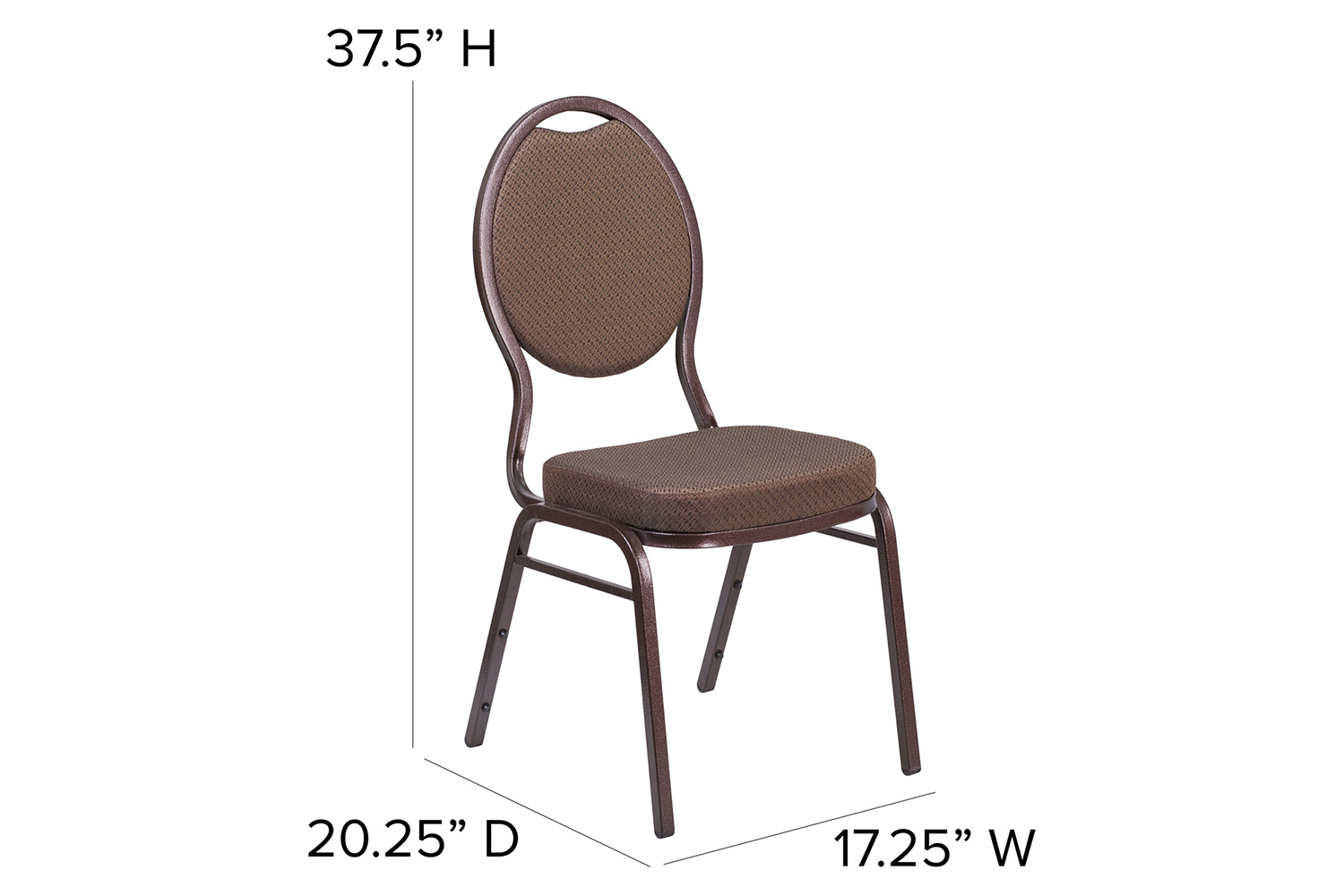 BLNK HERCULES Series Fabric Teardrop Back Stacking Banquet Chair - Brown