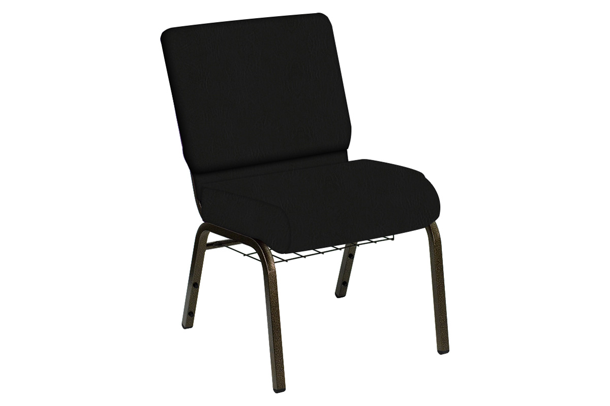 BLNK HERCULES Series Church Chair in E-Z Heidi Vinyl with Gold Vein Frame