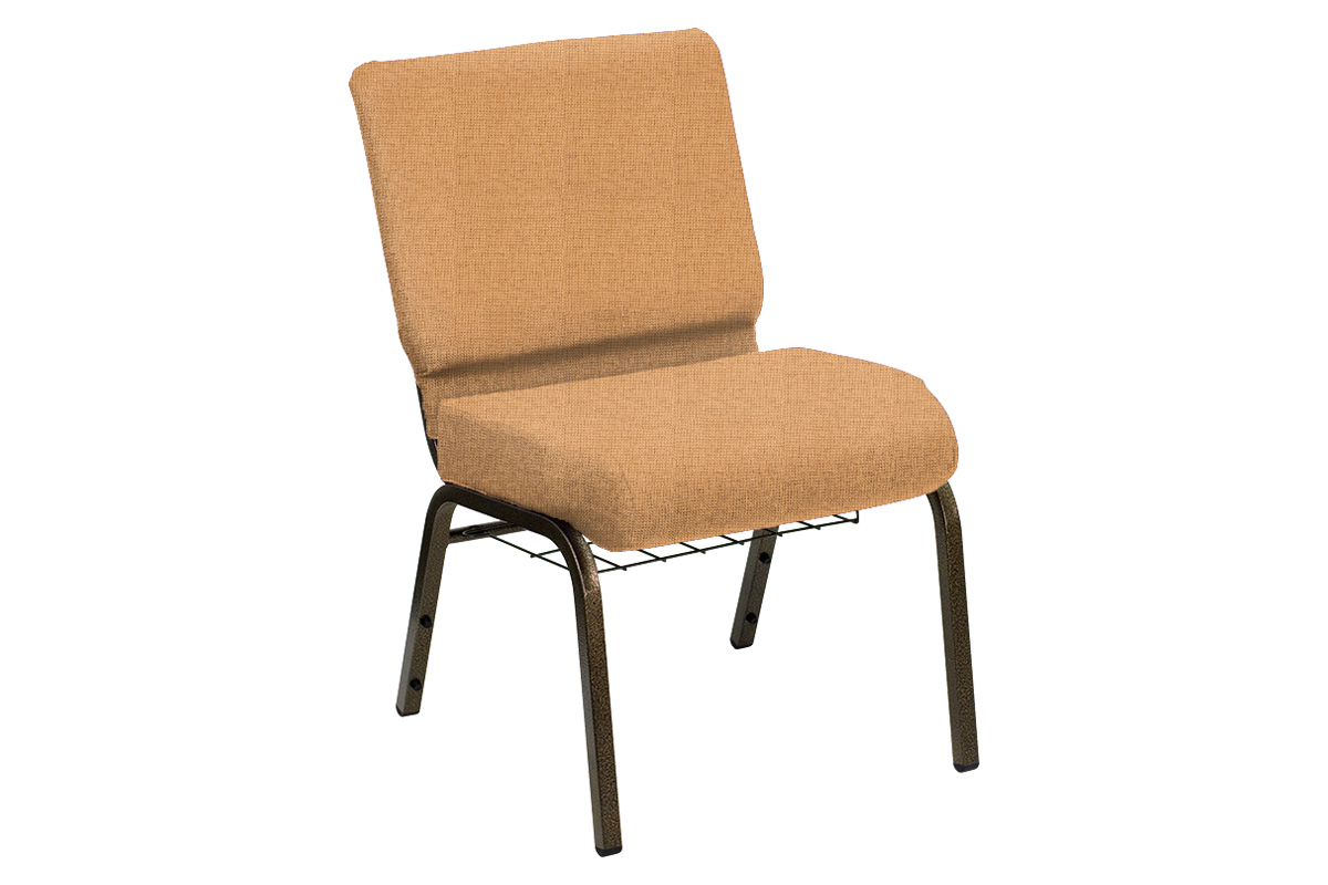 BLNK - HERCULES Series Church Chair in Sherpa with Gold Vein Frame