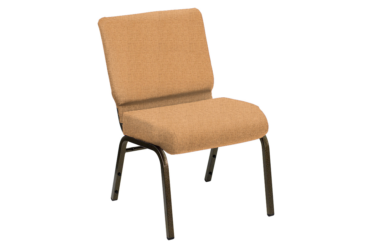 BLNK - HERCULES Series Church Chair in Sherpa with Gold Vein Frame