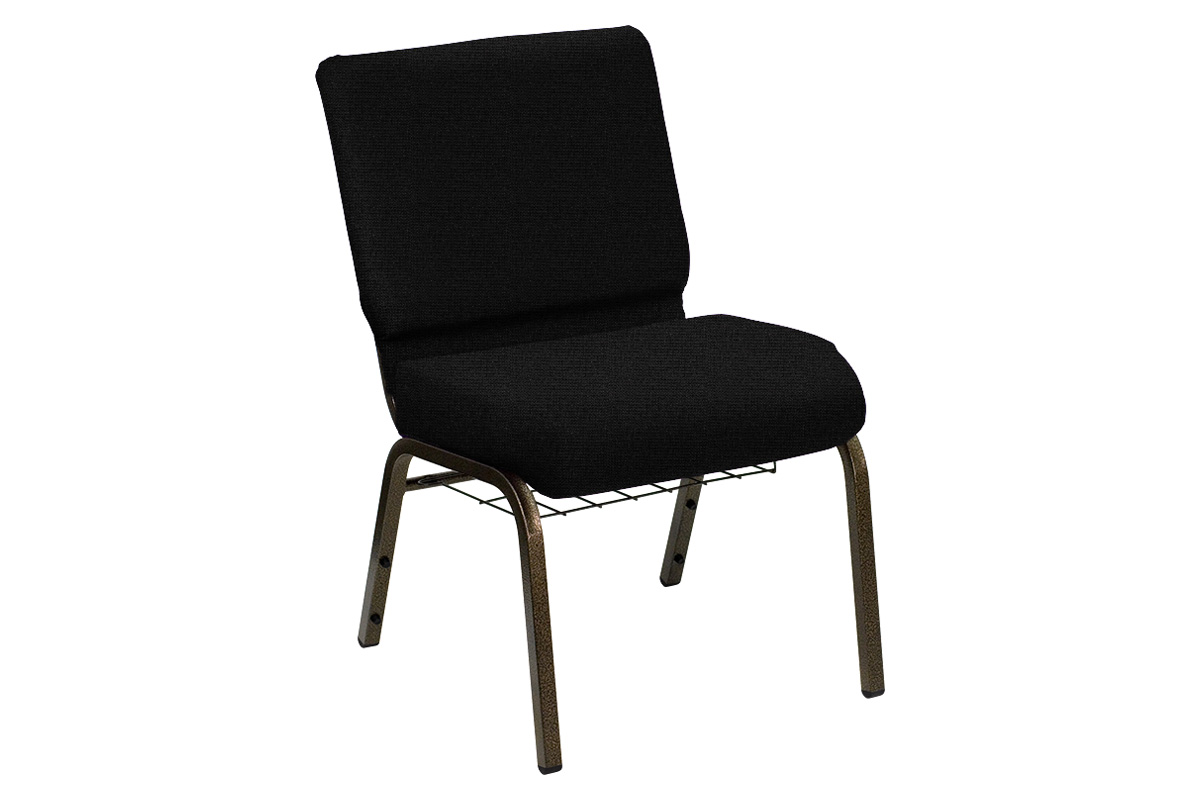 BLNK - HERCULES Series Church Chair in Sherpa with Gold Vein Frame