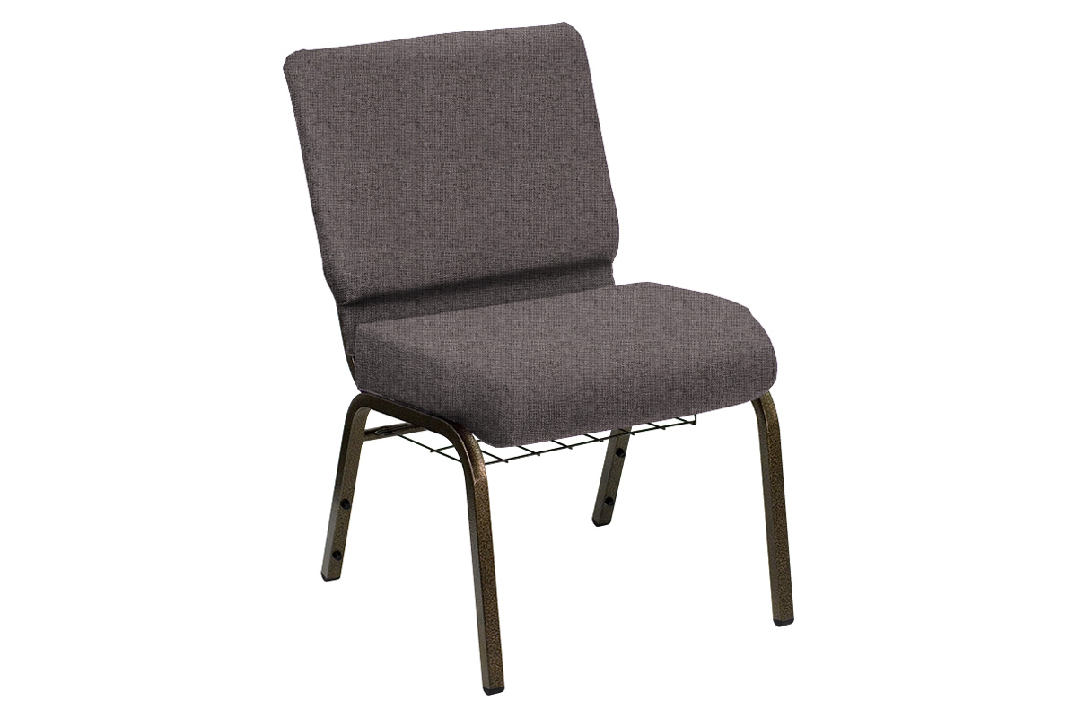 BLNK - HERCULES Series Church Chair in Sherpa with Gold Vein Frame