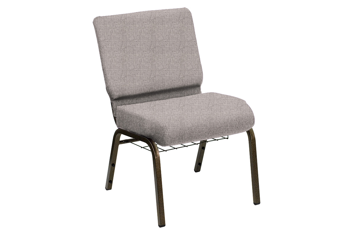 BLNK - HERCULES Series Church Chair in Sherpa with Gold Vein Frame