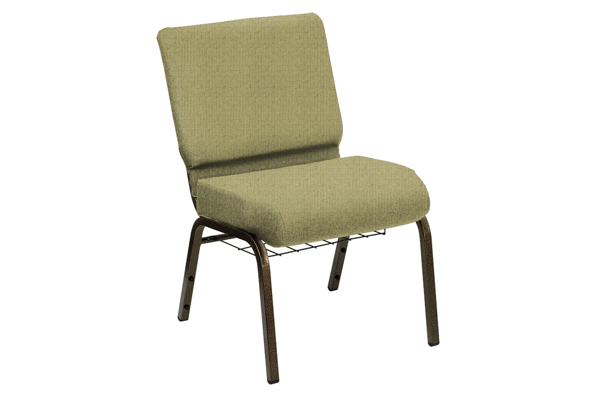 BLNK - HERCULES Series Church Chair in Sherpa with Gold Vein Frame