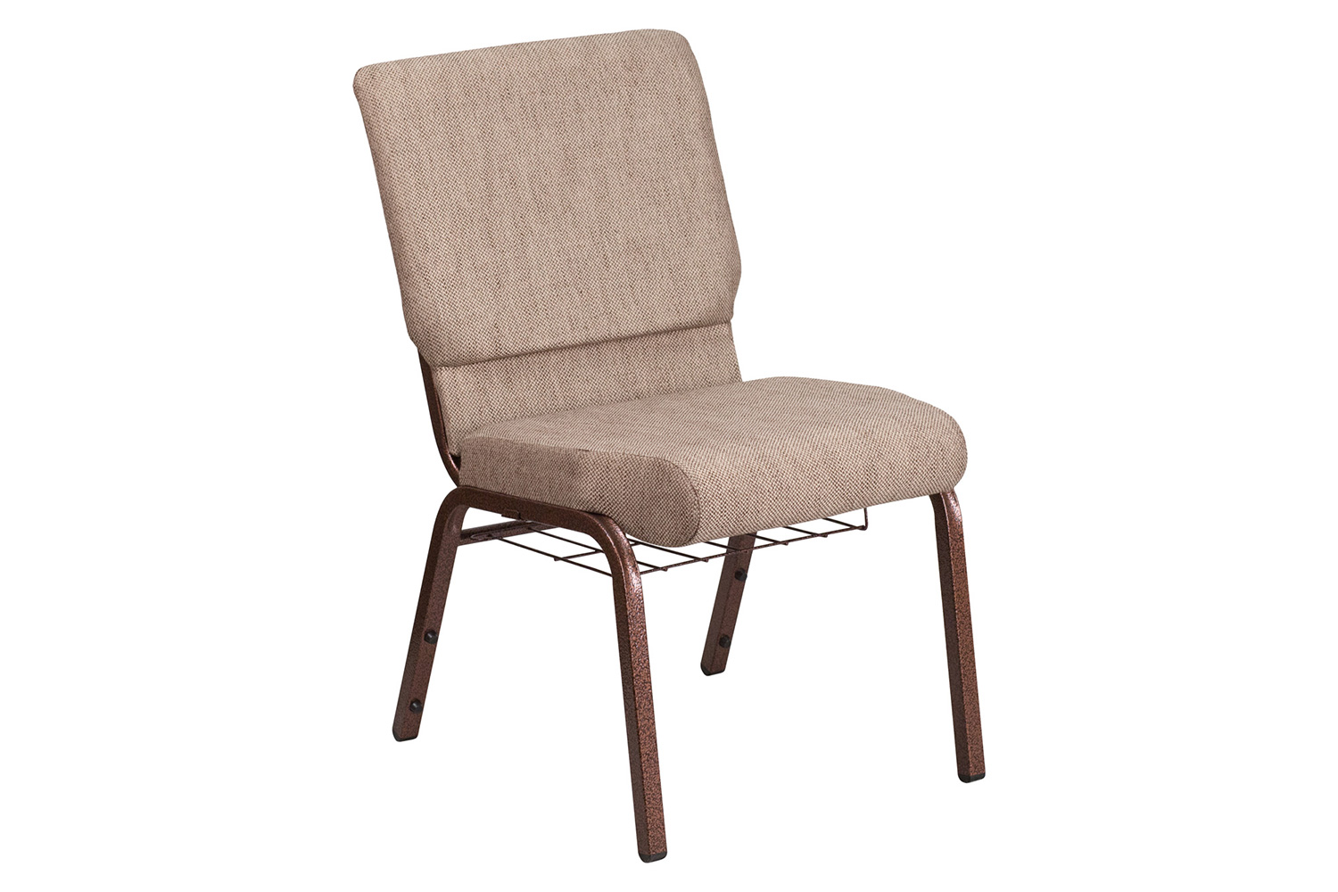 BLNK - HERCULES Series Fabric Church Chair with Book Rack and Copper Vein Frame