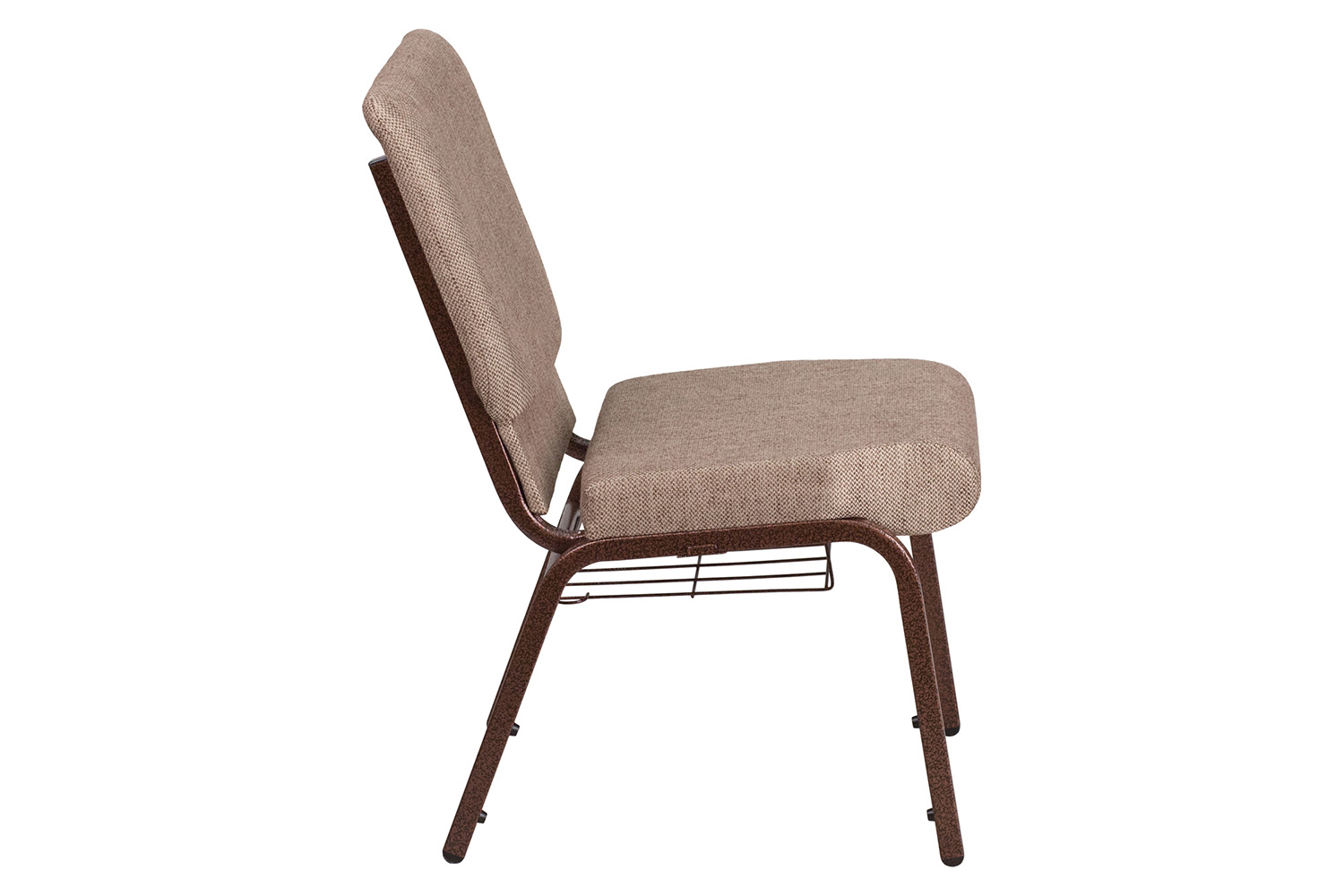 BLNK - HERCULES Series Fabric Church Chair with Book Rack and Copper Vein Frame