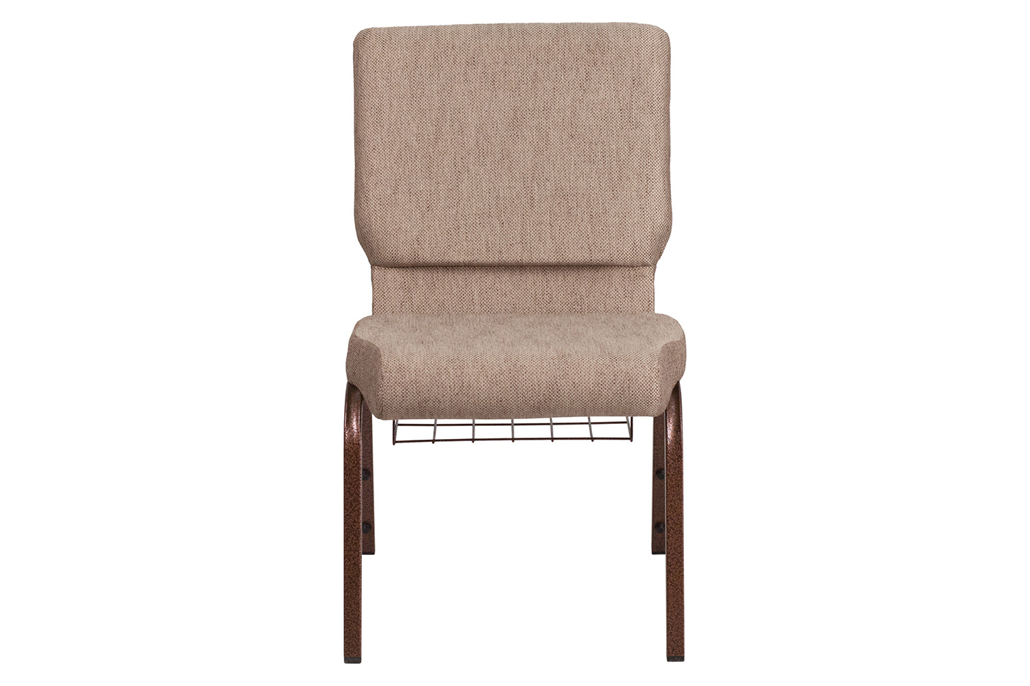 BLNK - HERCULES Series Fabric Church Chair with Book Rack and Copper Vein Frame