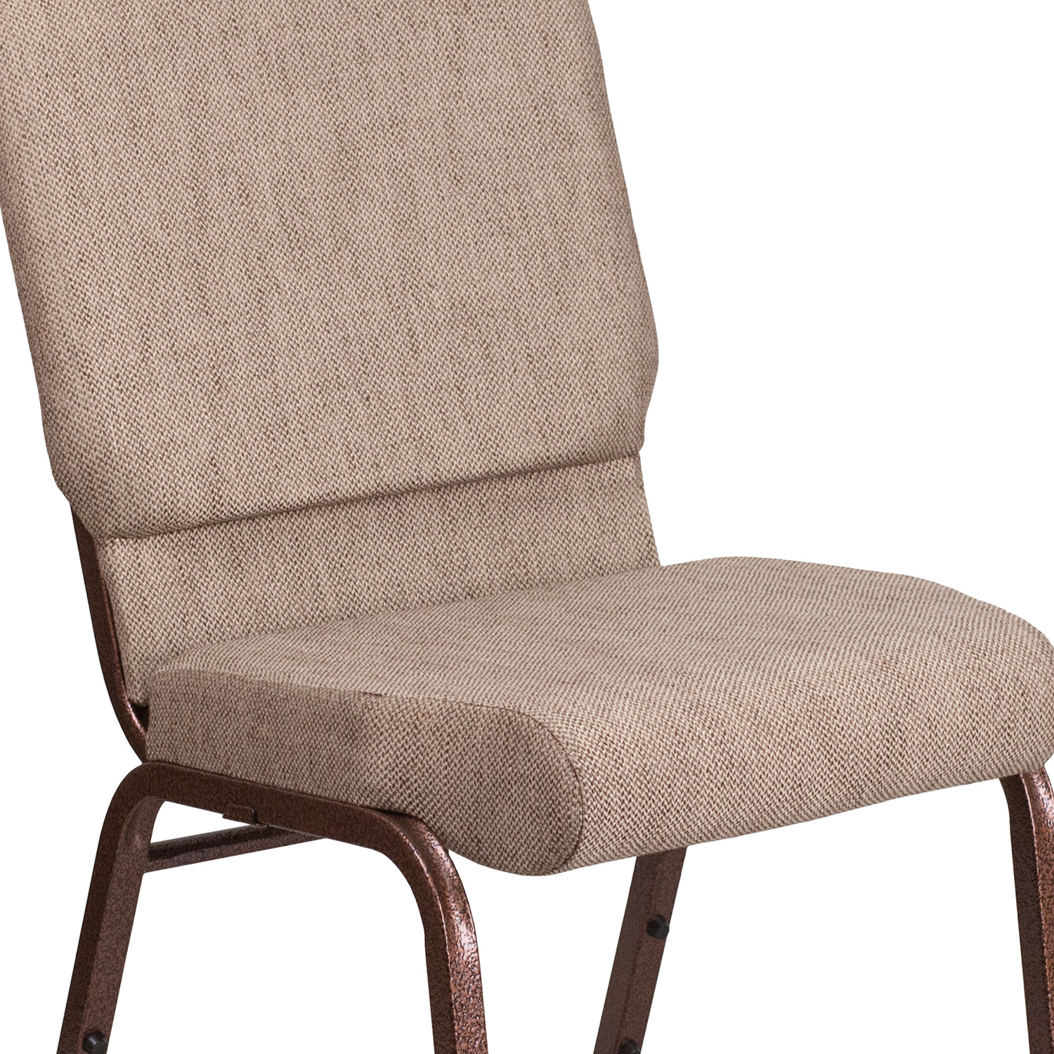 BLNK™ HERCULES Series Fabric Stacking Church Chair with Copper Vein Frame - Beige