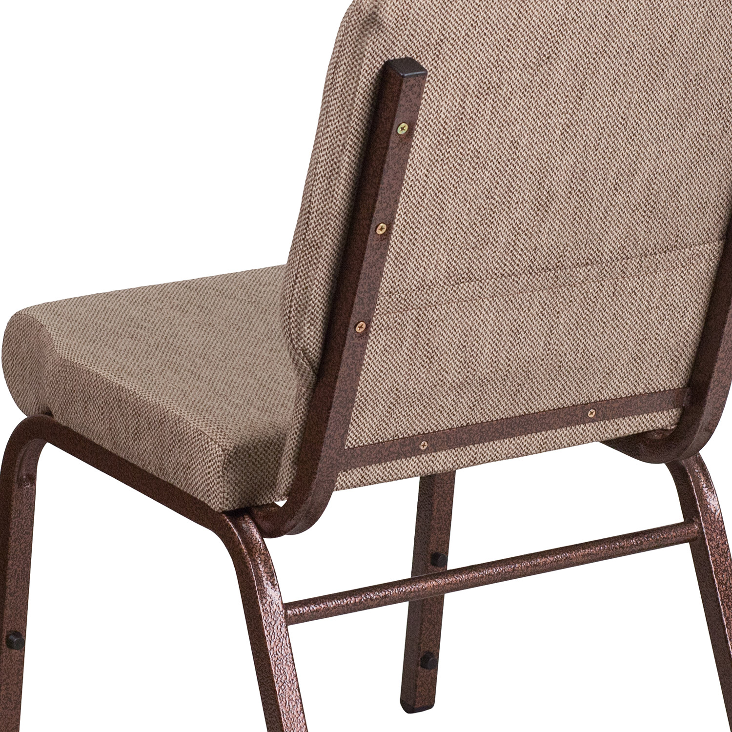 BLNK™ HERCULES Series Fabric Stacking Church Chair with Copper Vein Frame - Beige