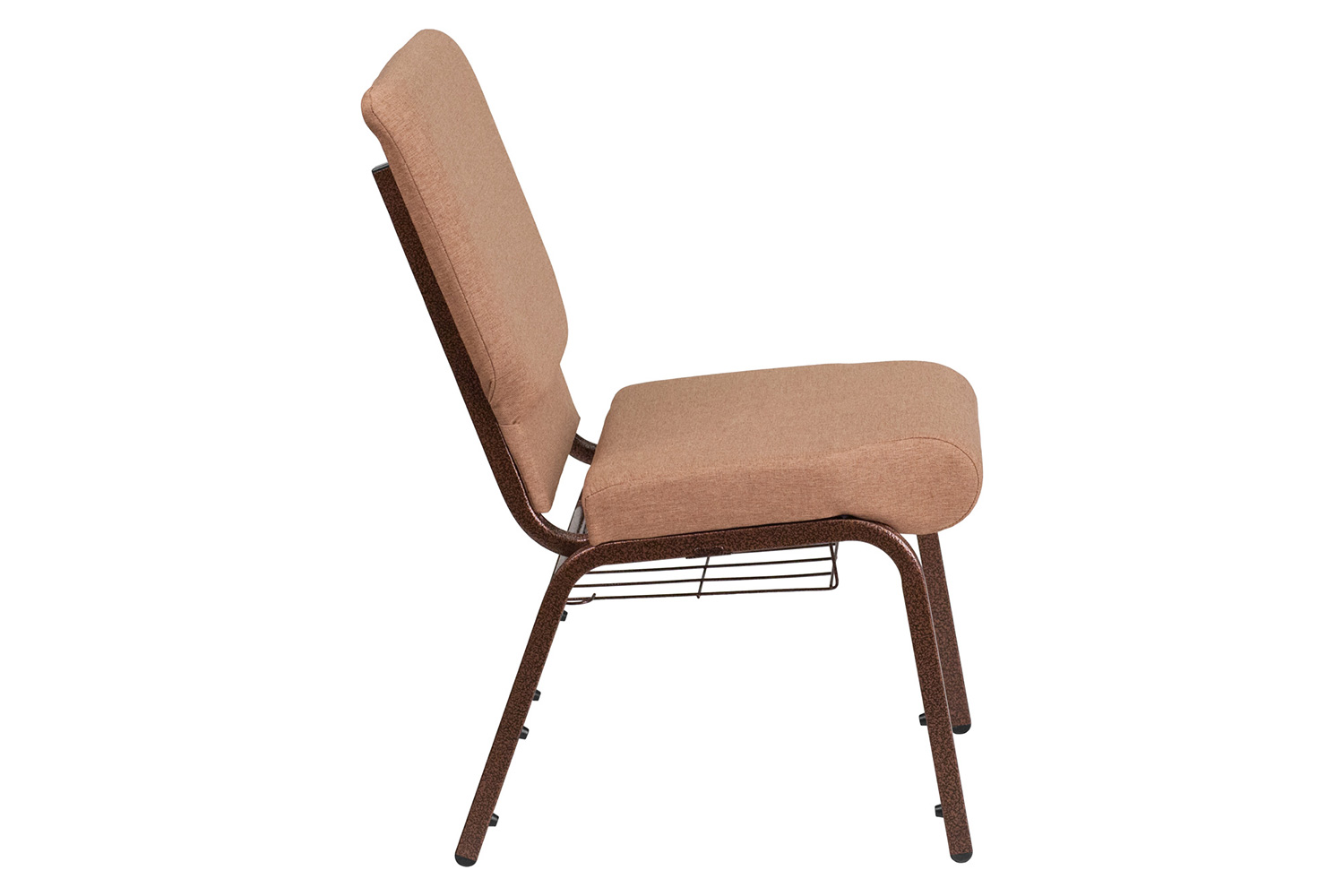 BLNK™ - HERCULES Series Fabric Church Chair with Cup Book Rack and Copper Vein Frame