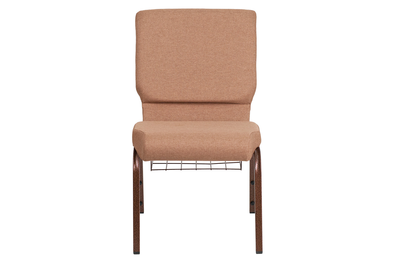 BLNK™ - HERCULES Series Fabric Church Chair with Cup Book Rack and Copper Vein Frame